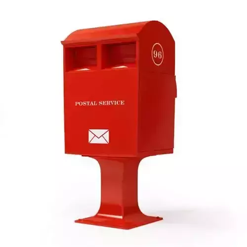 Red Post Box 3D model