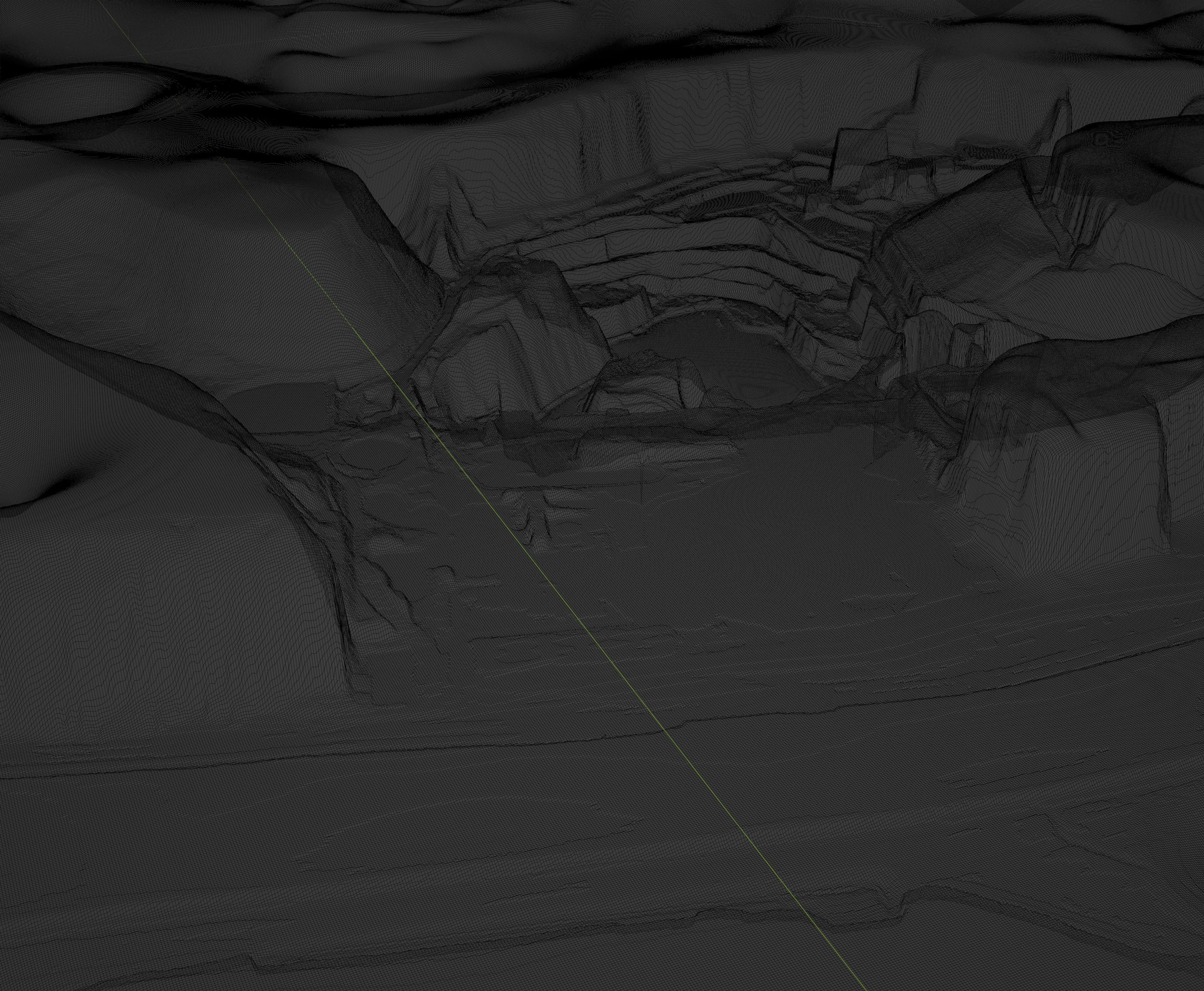 Moon open pit mining quarry 3D model_23