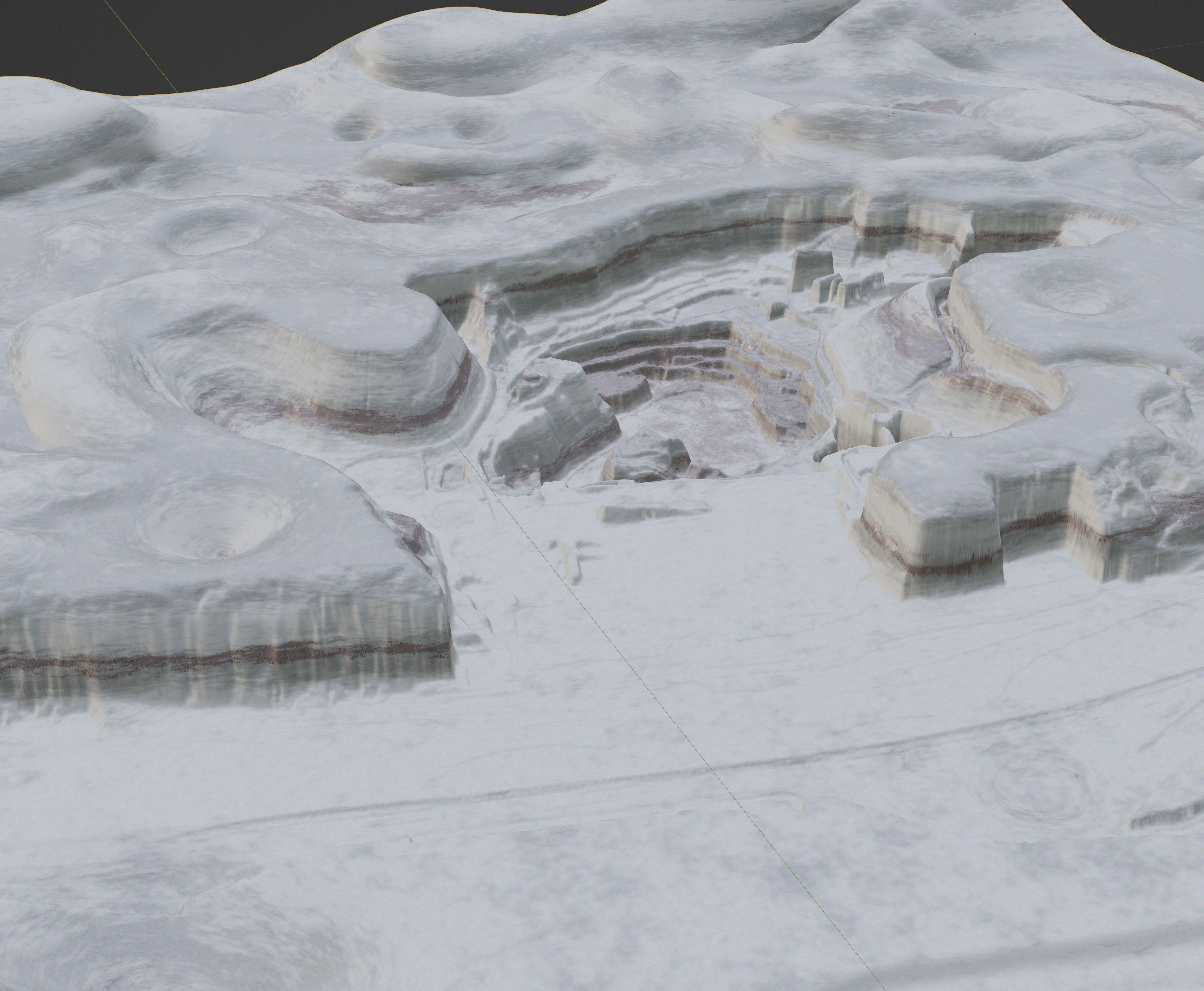 Moon open pit mining quarry 3D model_17