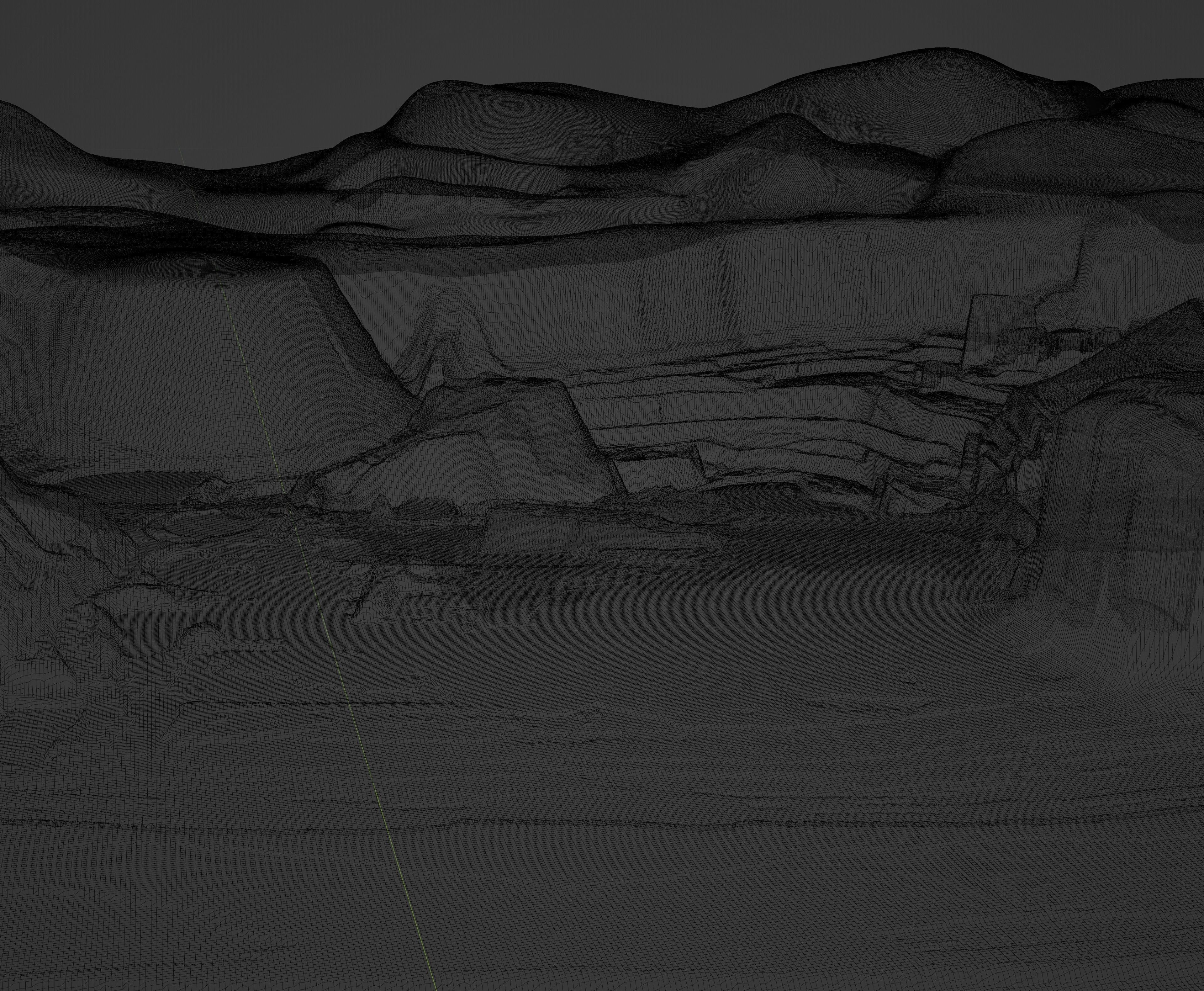 Moon open pit mining quarry 3D model_35