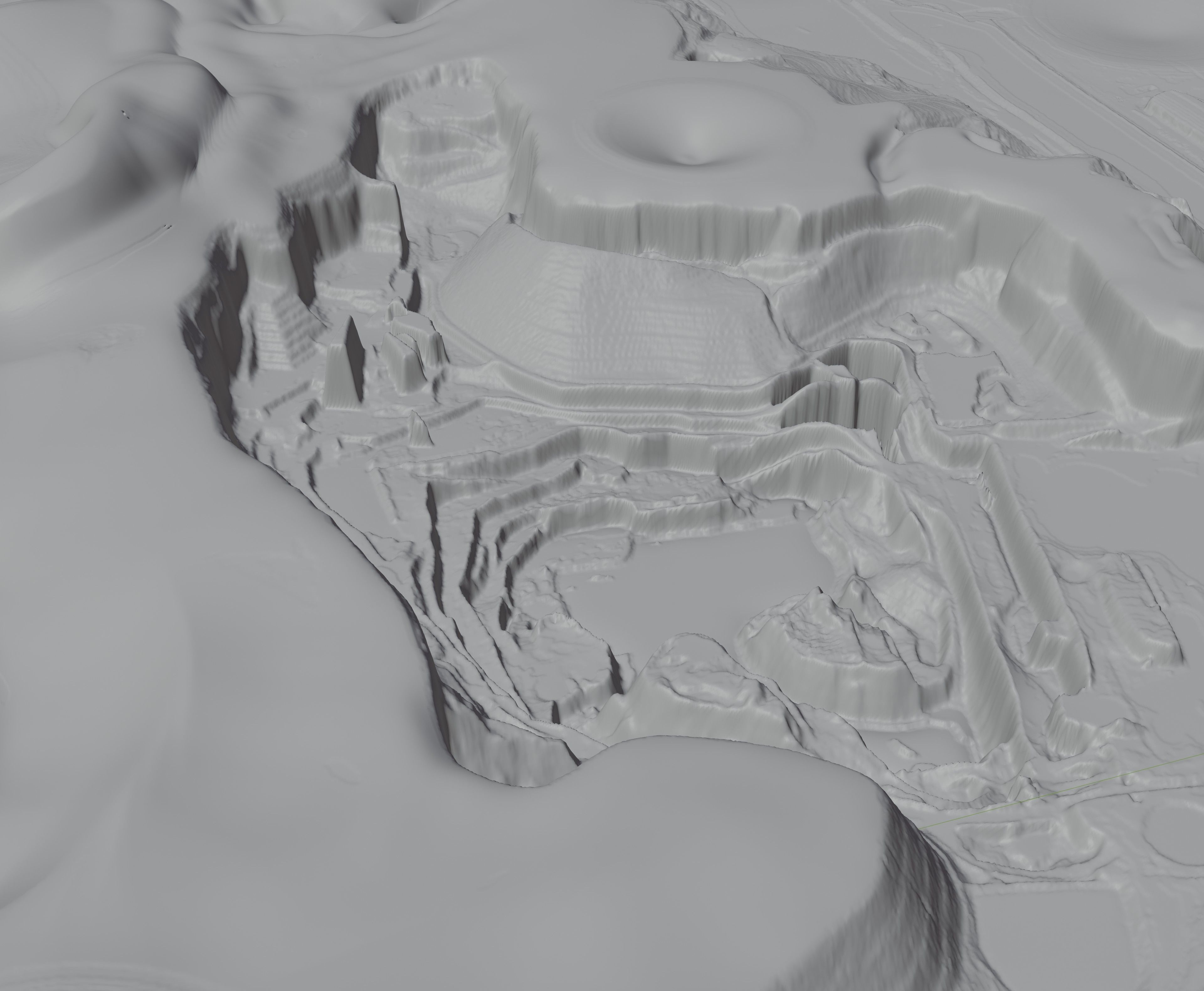 Moon open pit mining quarry 3D model_30