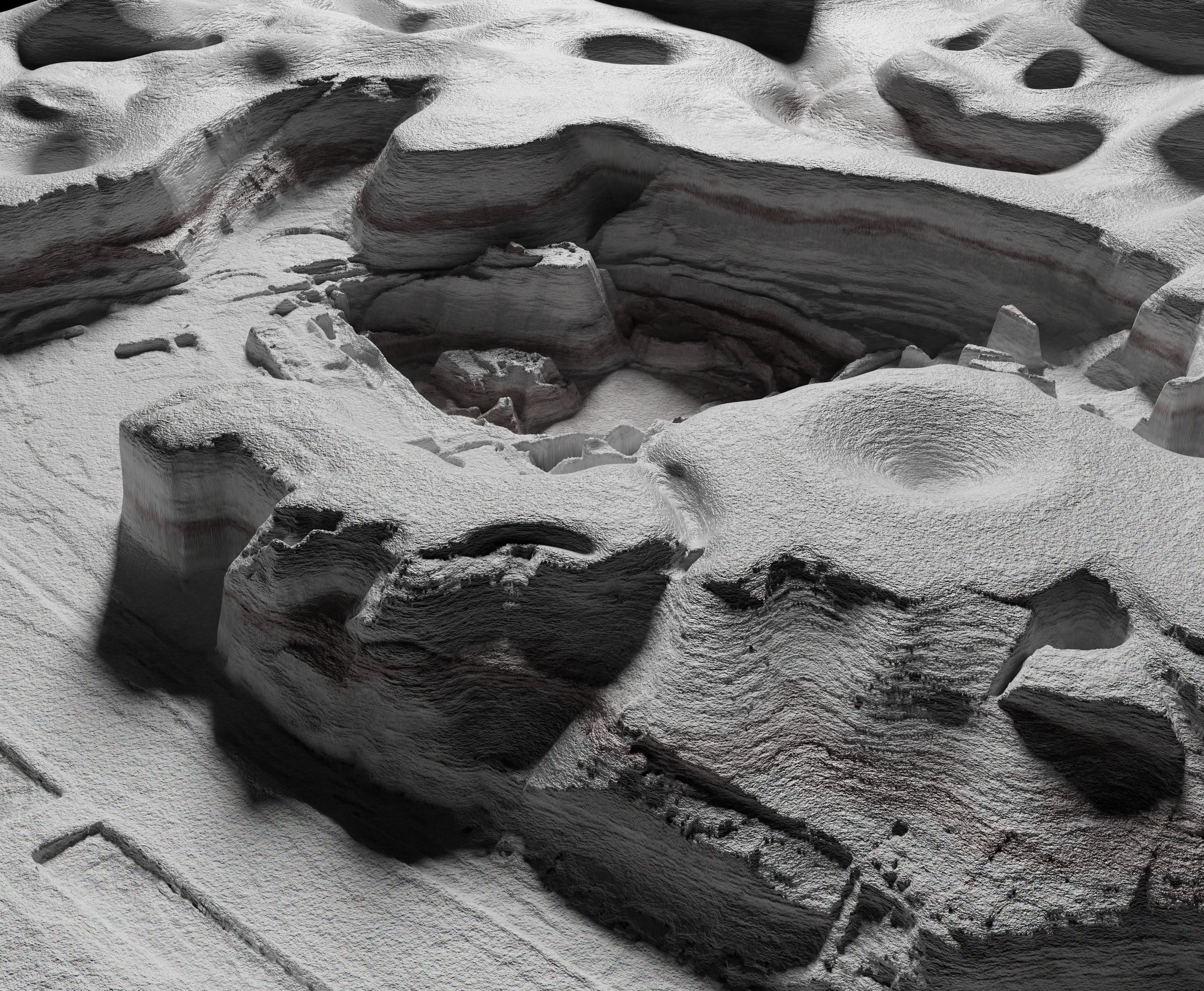 Moon open pit mining quarry 3D model_10