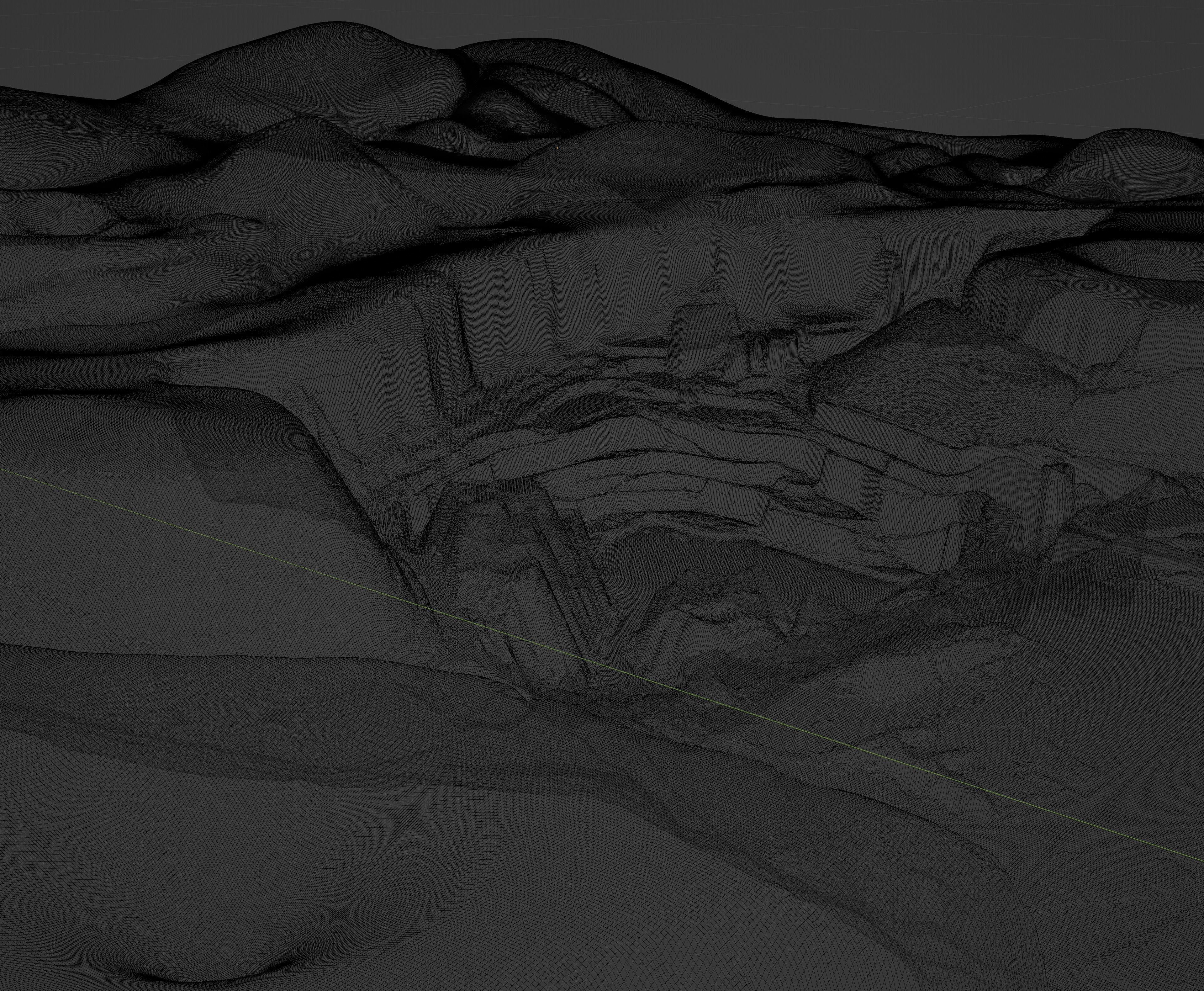 Moon open pit mining quarry 3D model_16