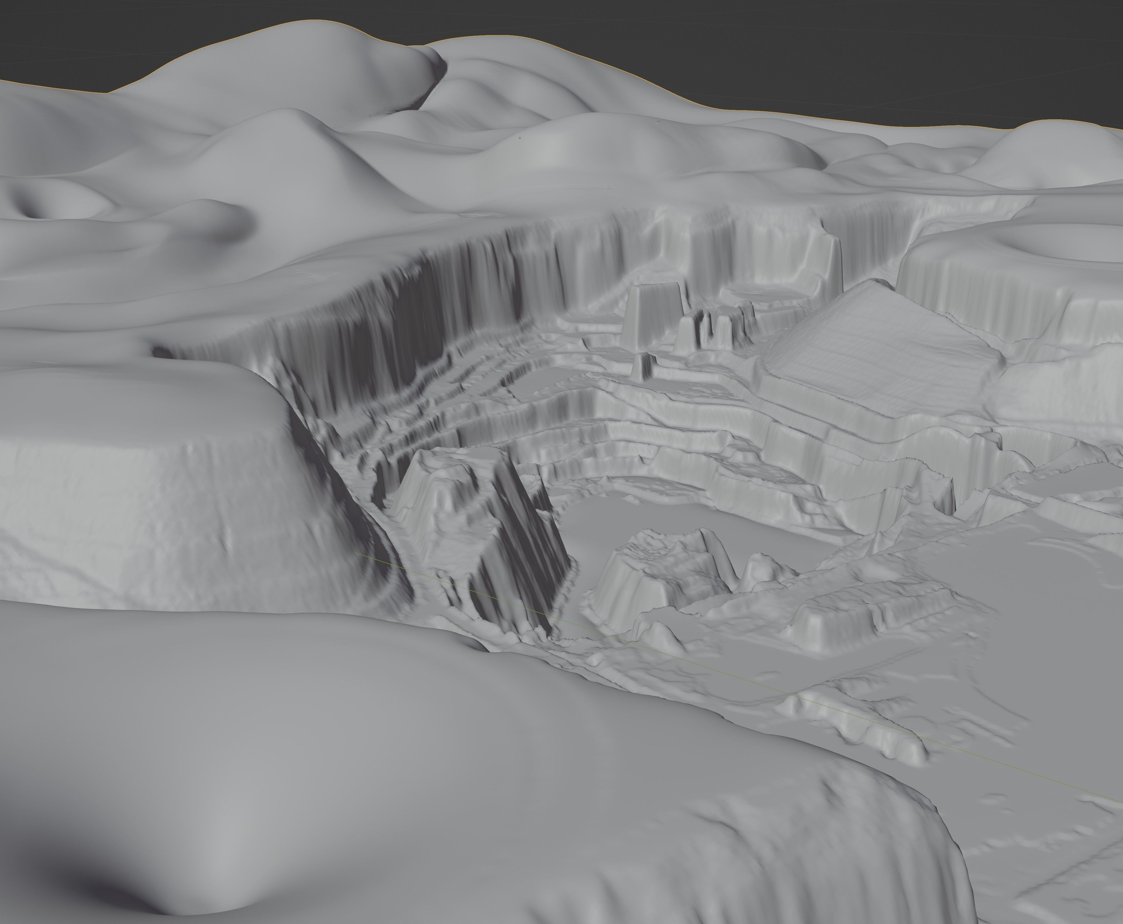 Moon open pit mining quarry 3D model_15