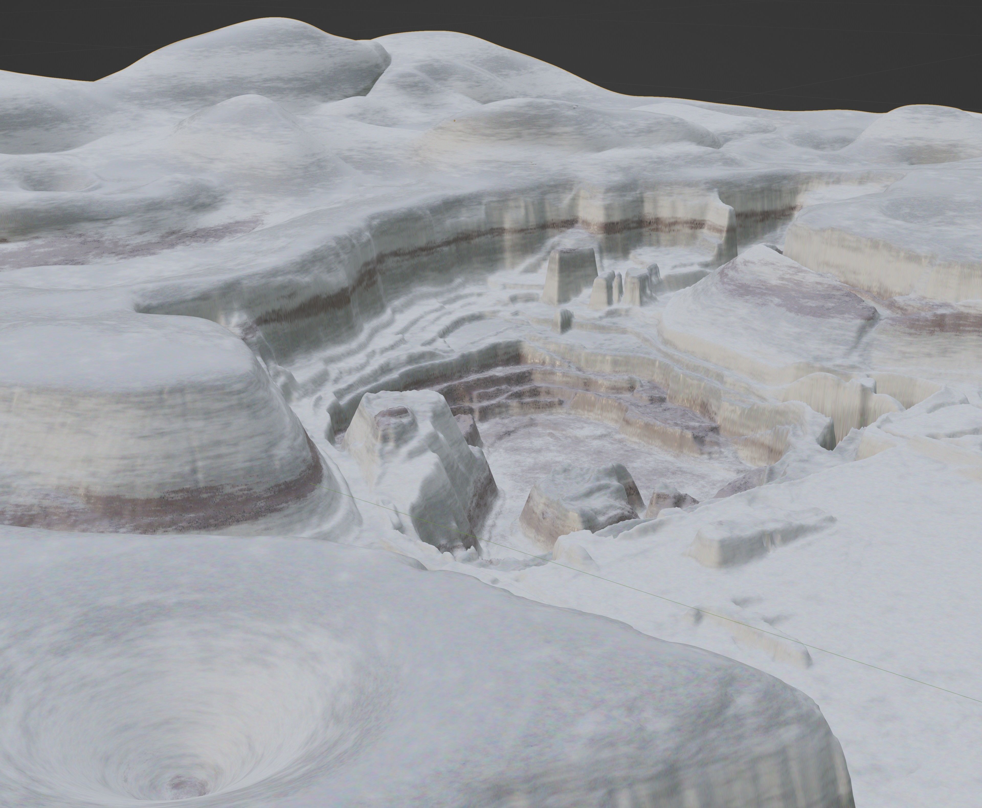 Moon open pit mining quarry 3D model_14