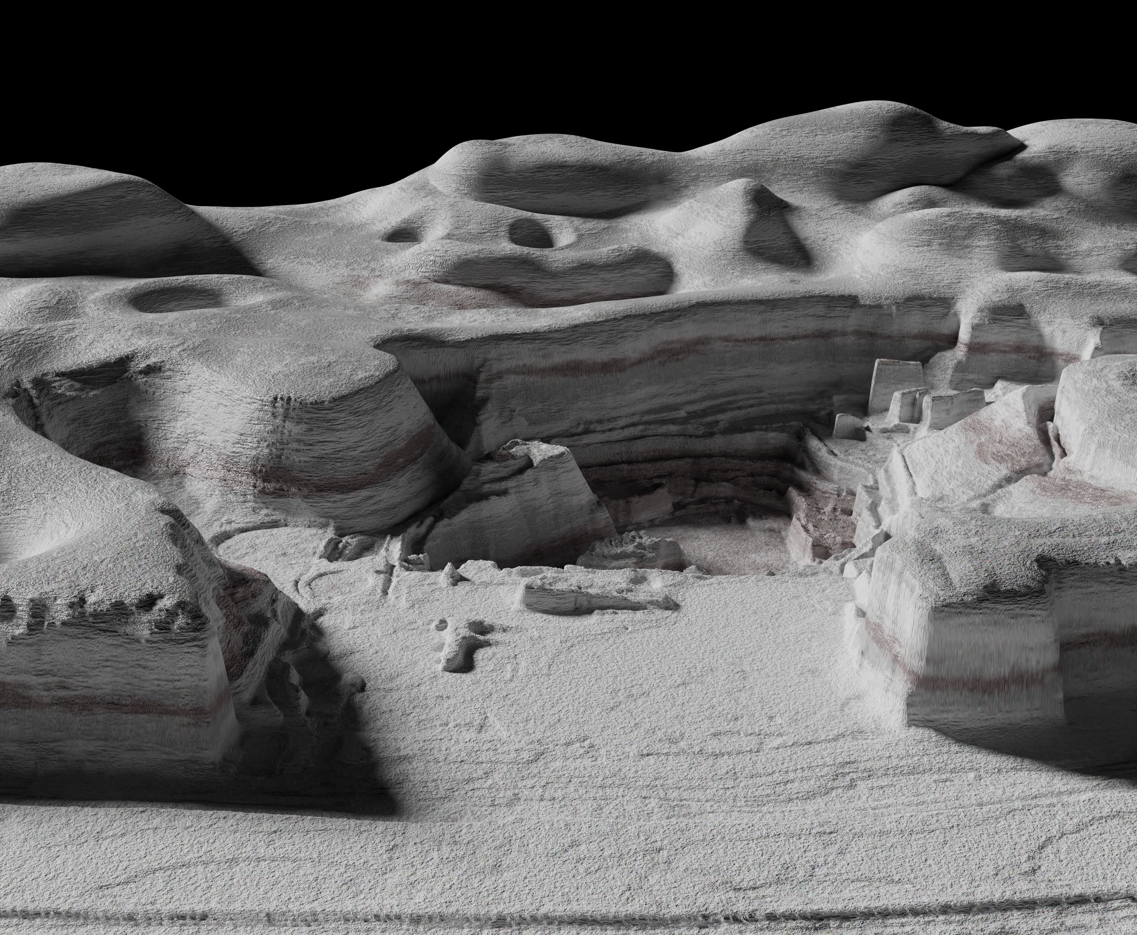 Moon open pit mining quarry 3D model_24
