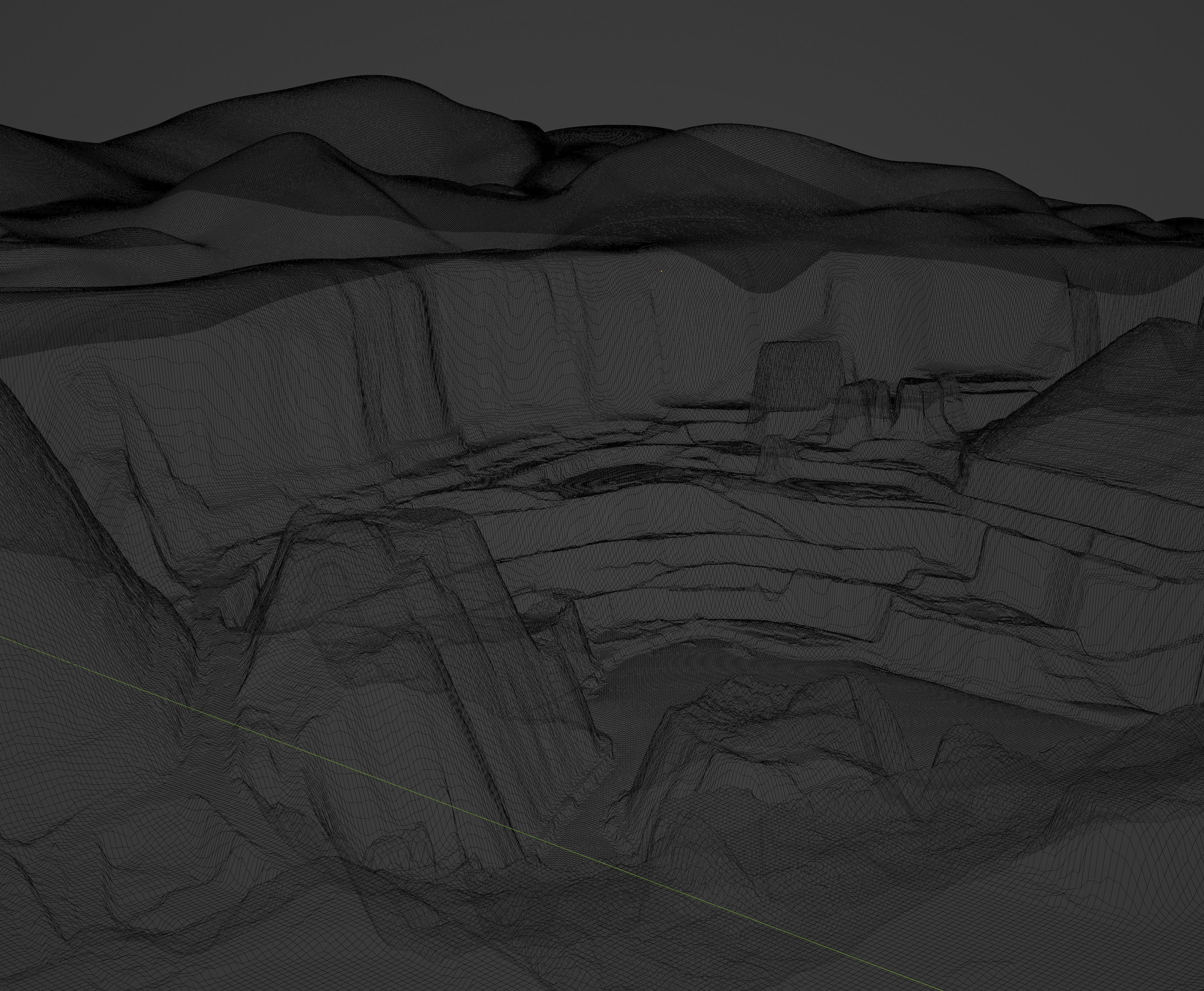 Moon open pit mining quarry 3D model_33