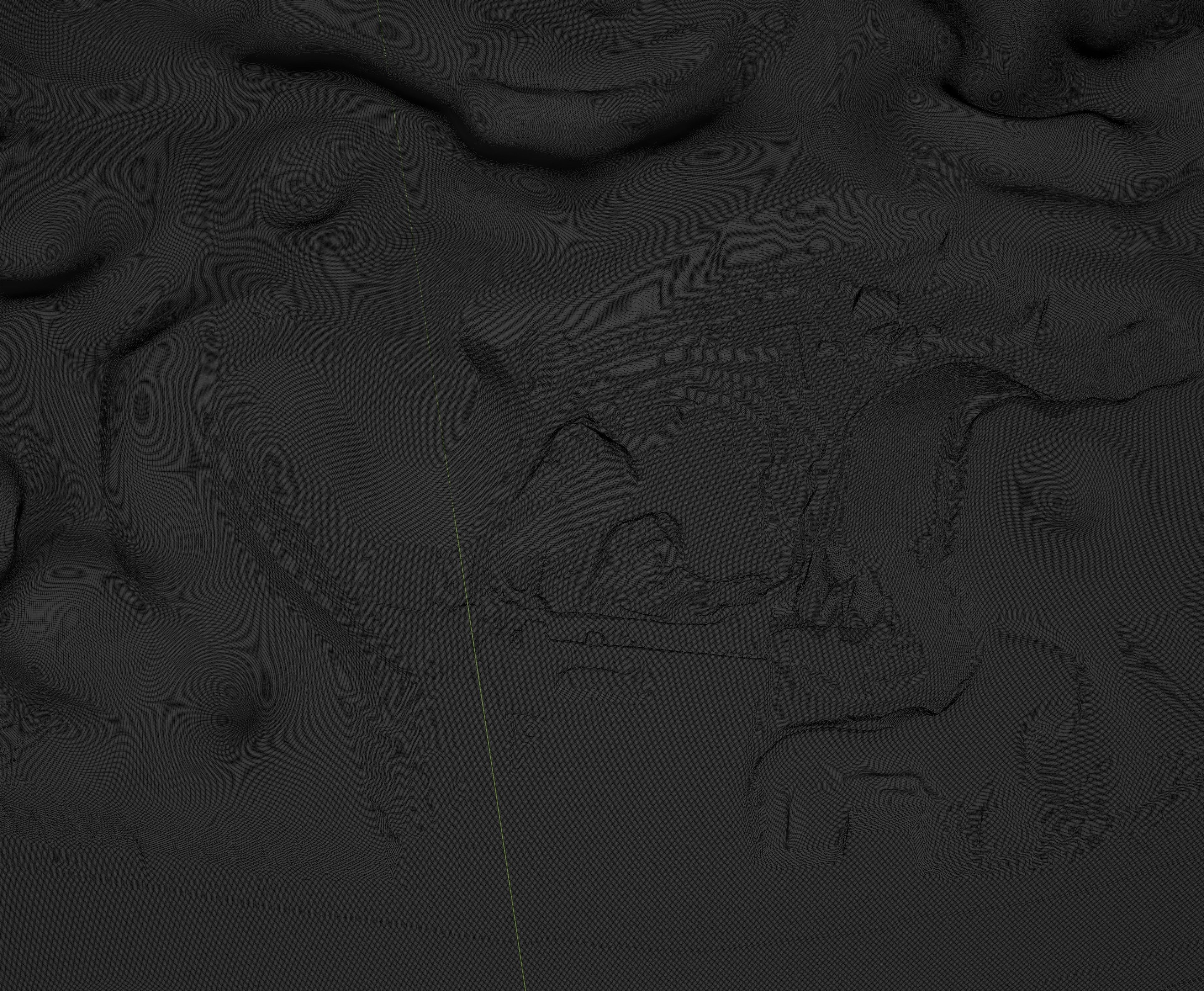 Moon open pit mining quarry 3D model_9