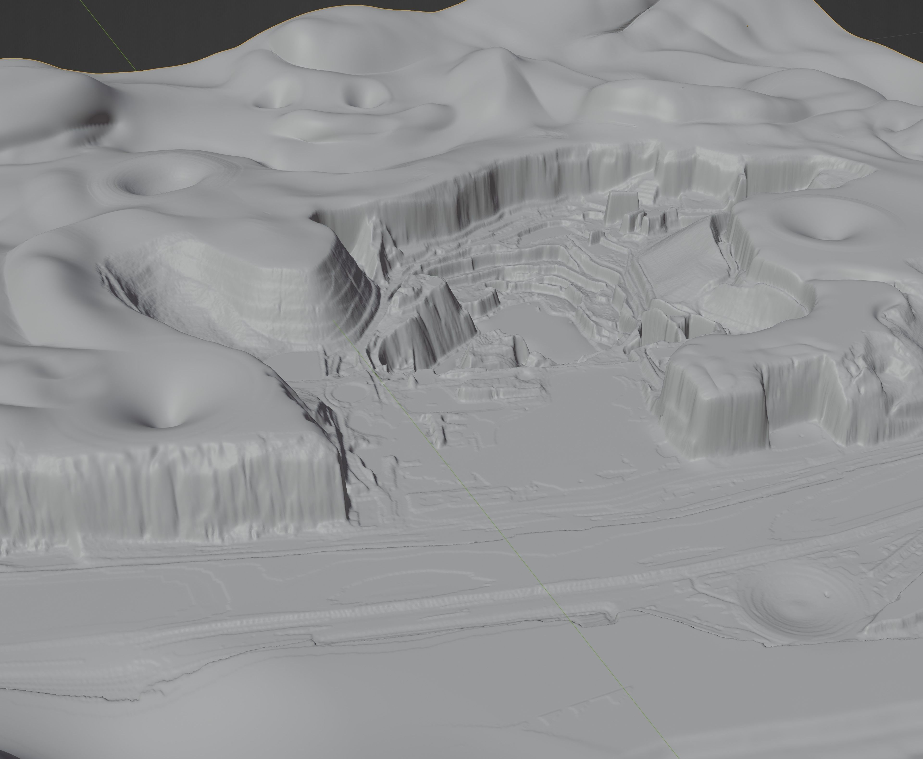 Moon open pit mining quarry 3D model_18