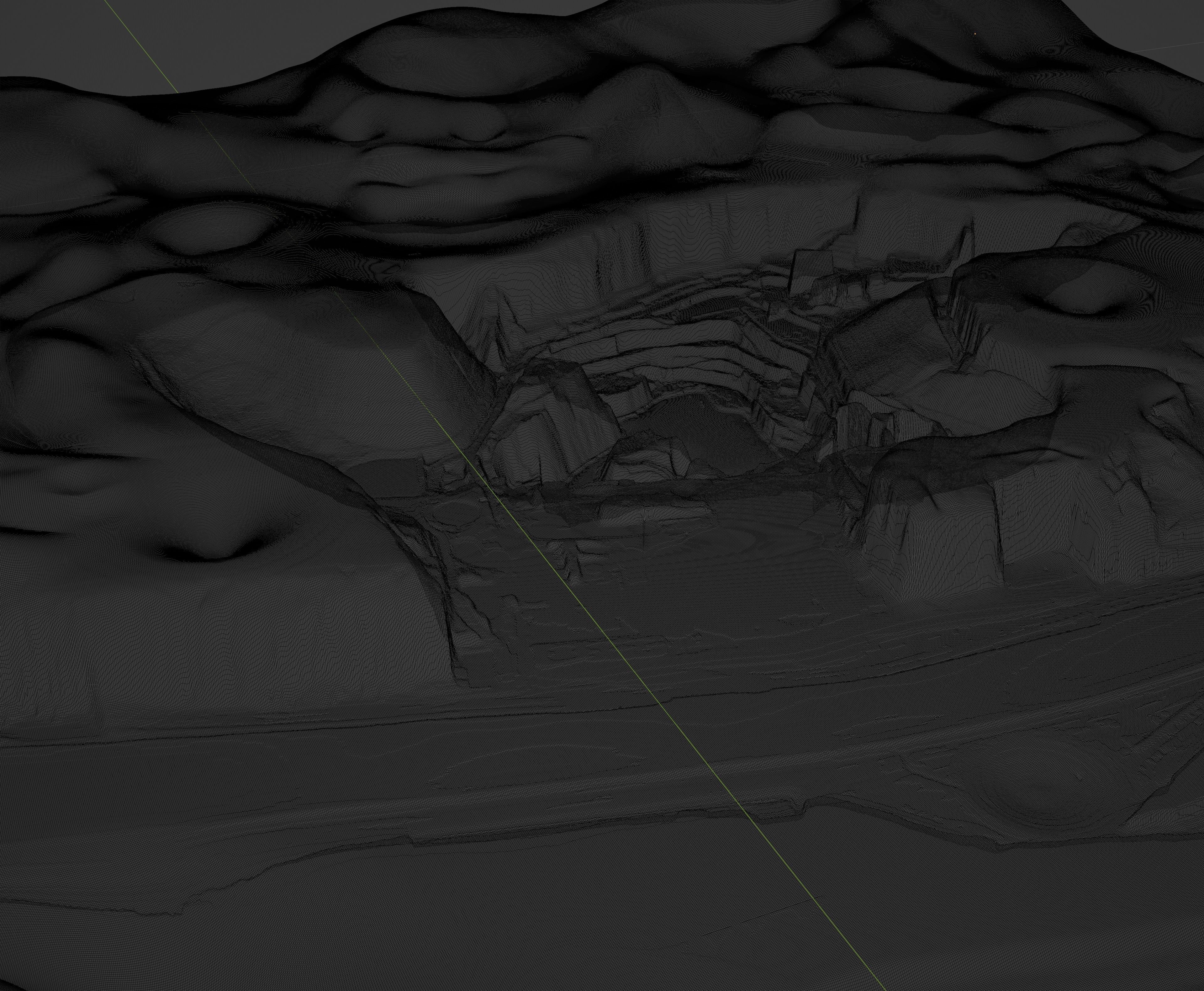 Moon open pit mining quarry 3D model_19