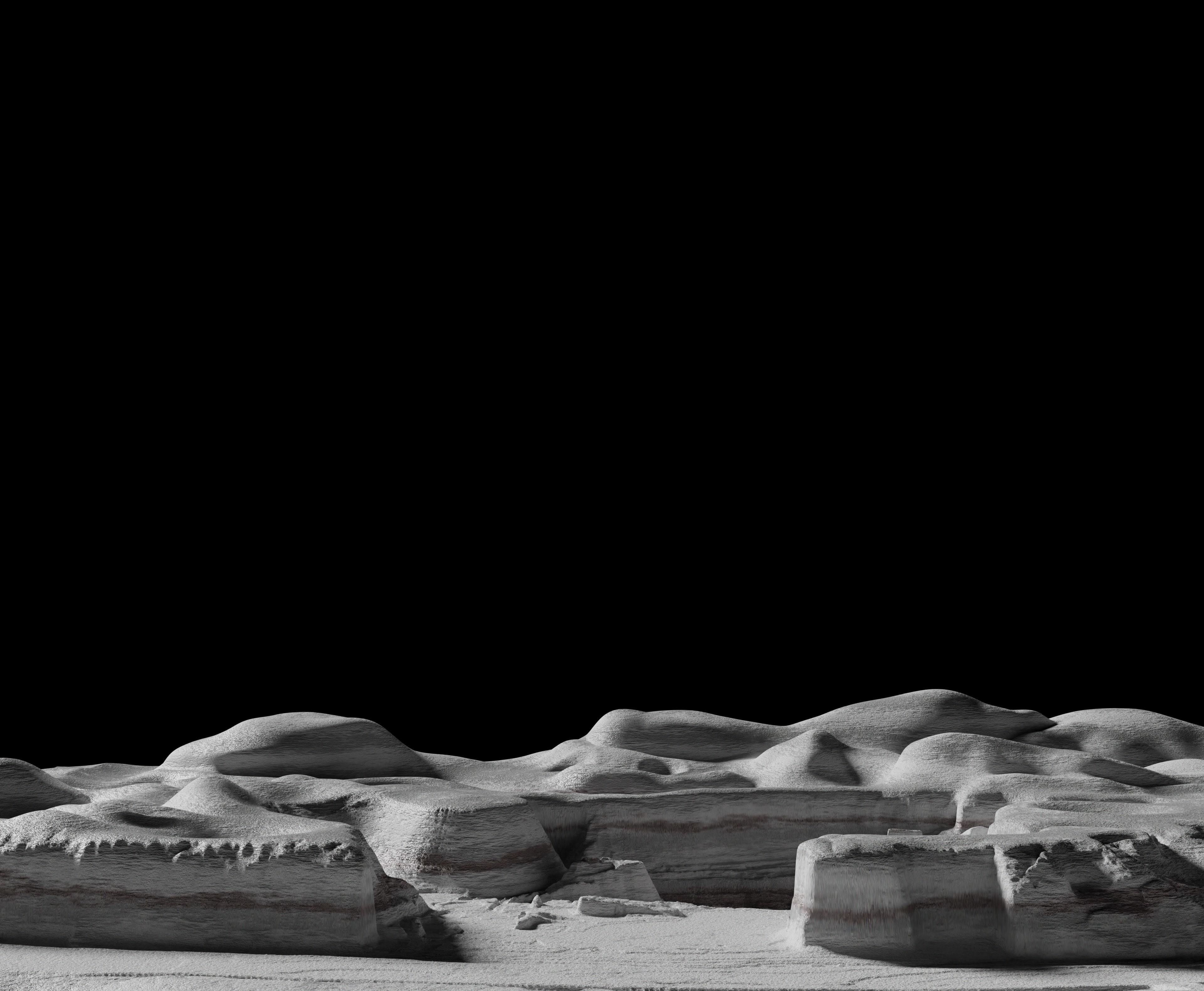 Moon open pit mining quarry 3D model_39