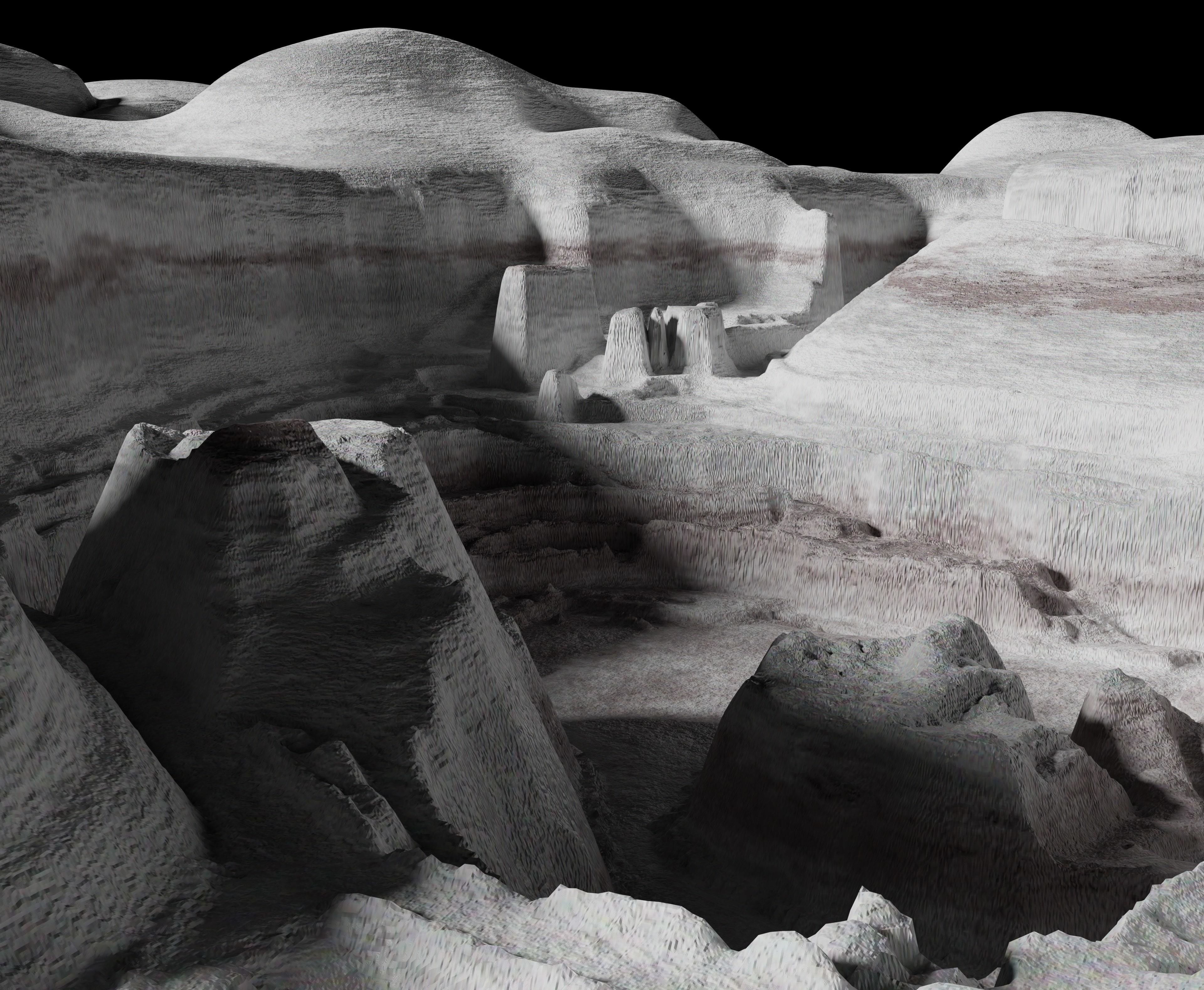 Moon open pit mining quarry 3D model_42