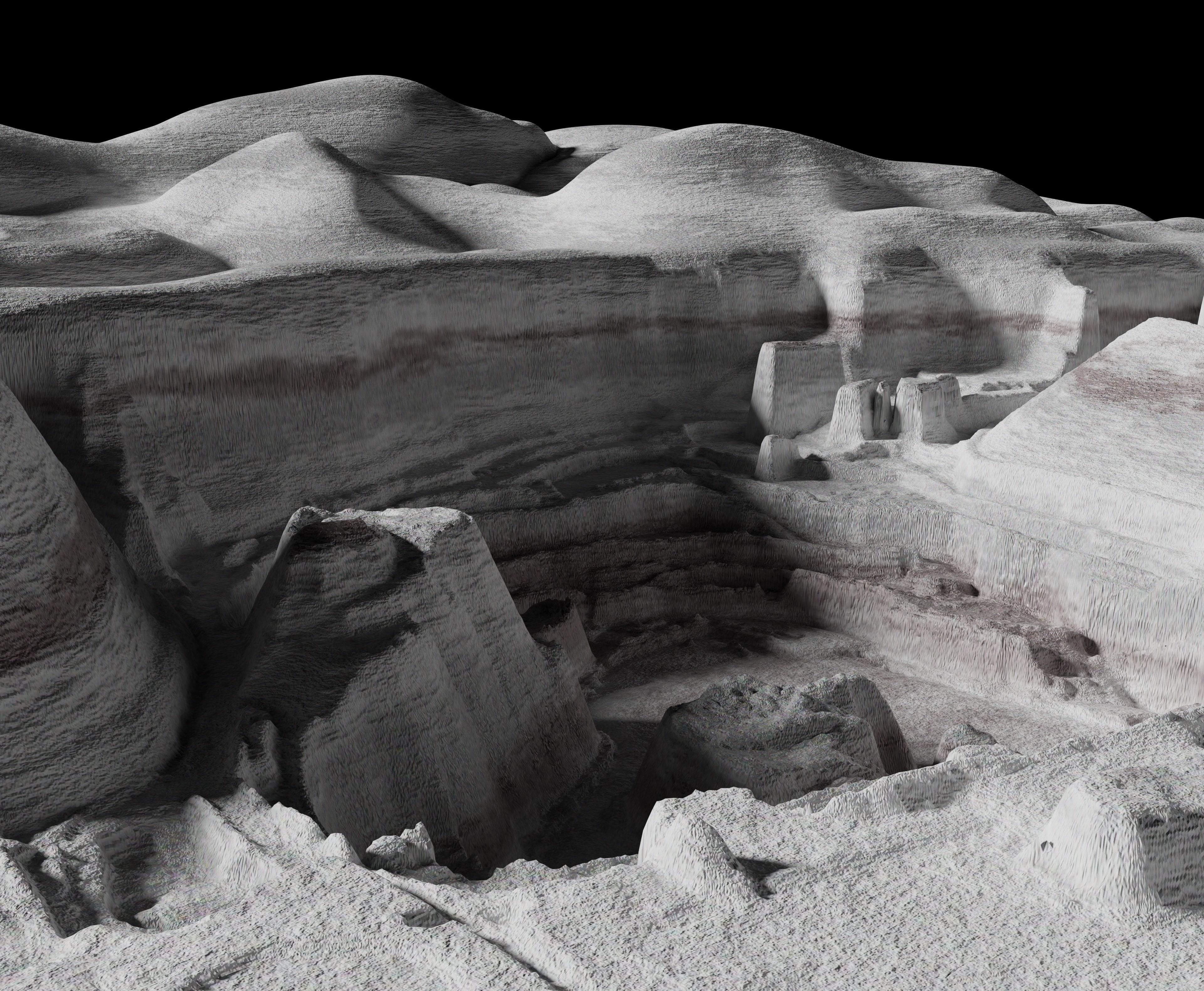 Moon open pit mining quarry 3D model_32