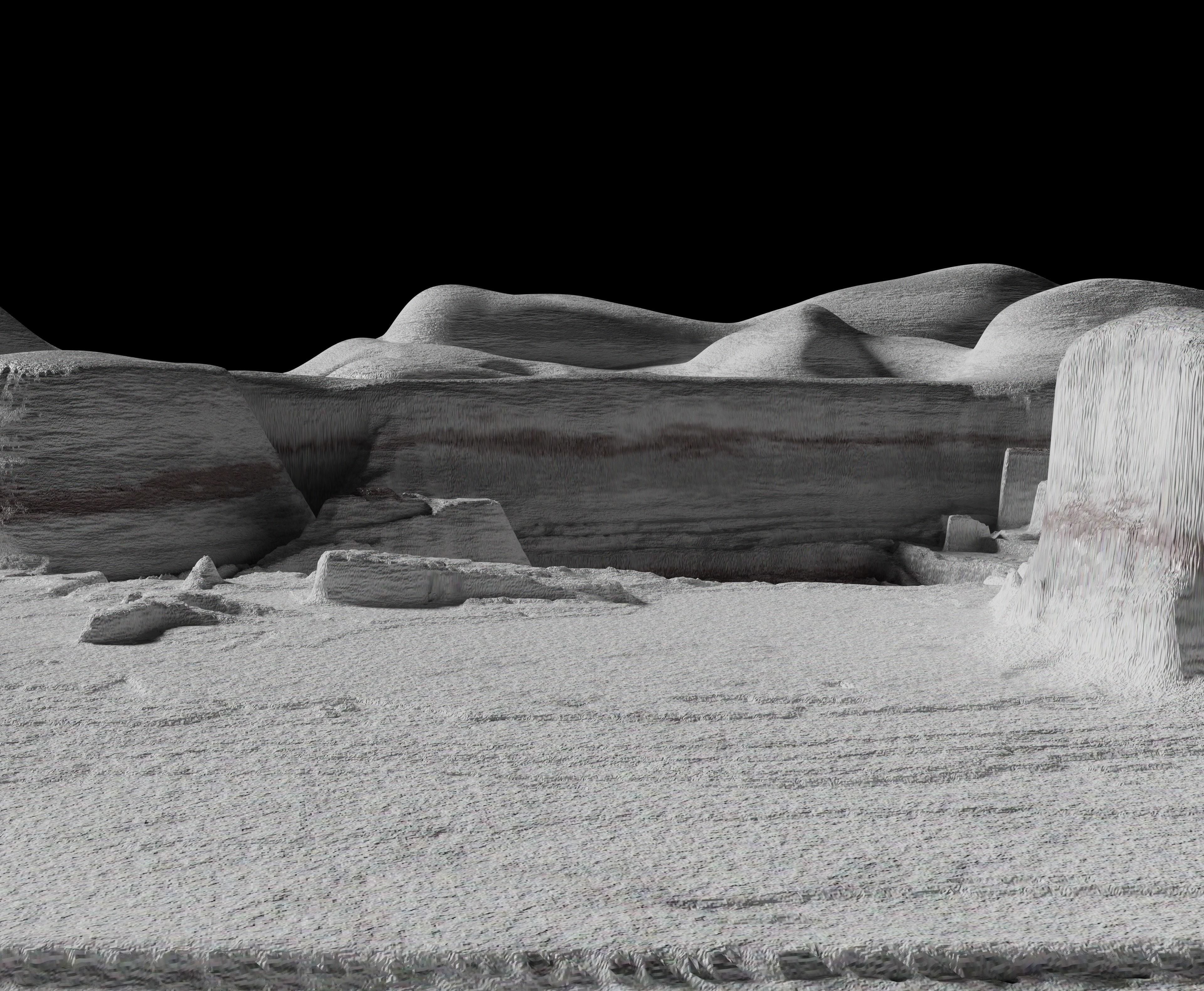 Moon open pit mining quarry 3D model_48