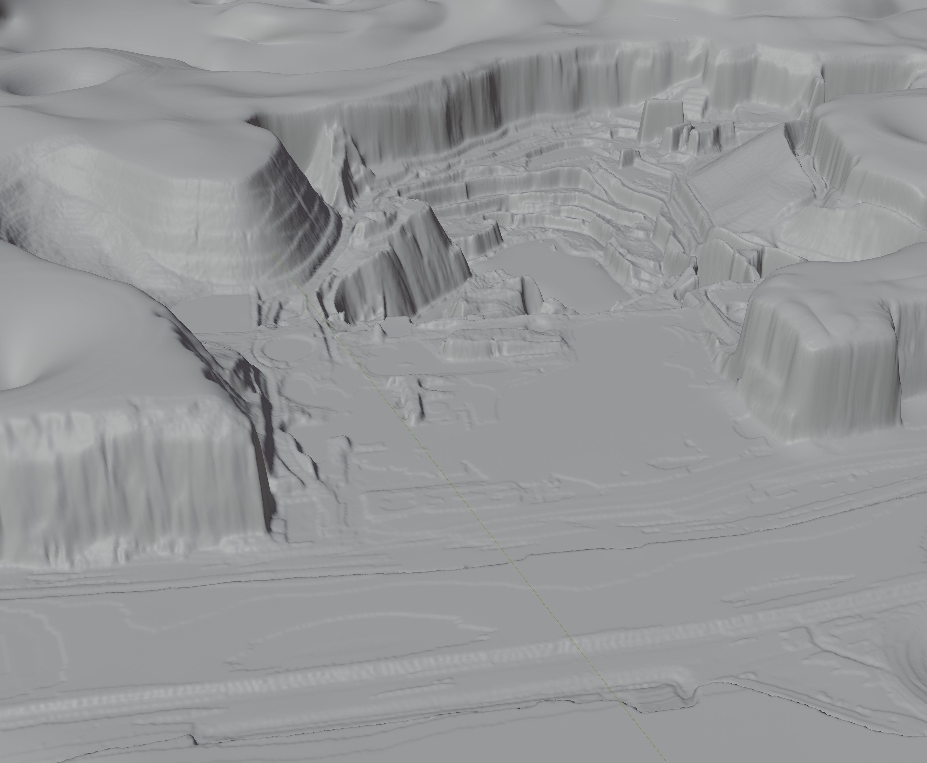 Moon open pit mining quarry 3D model_22