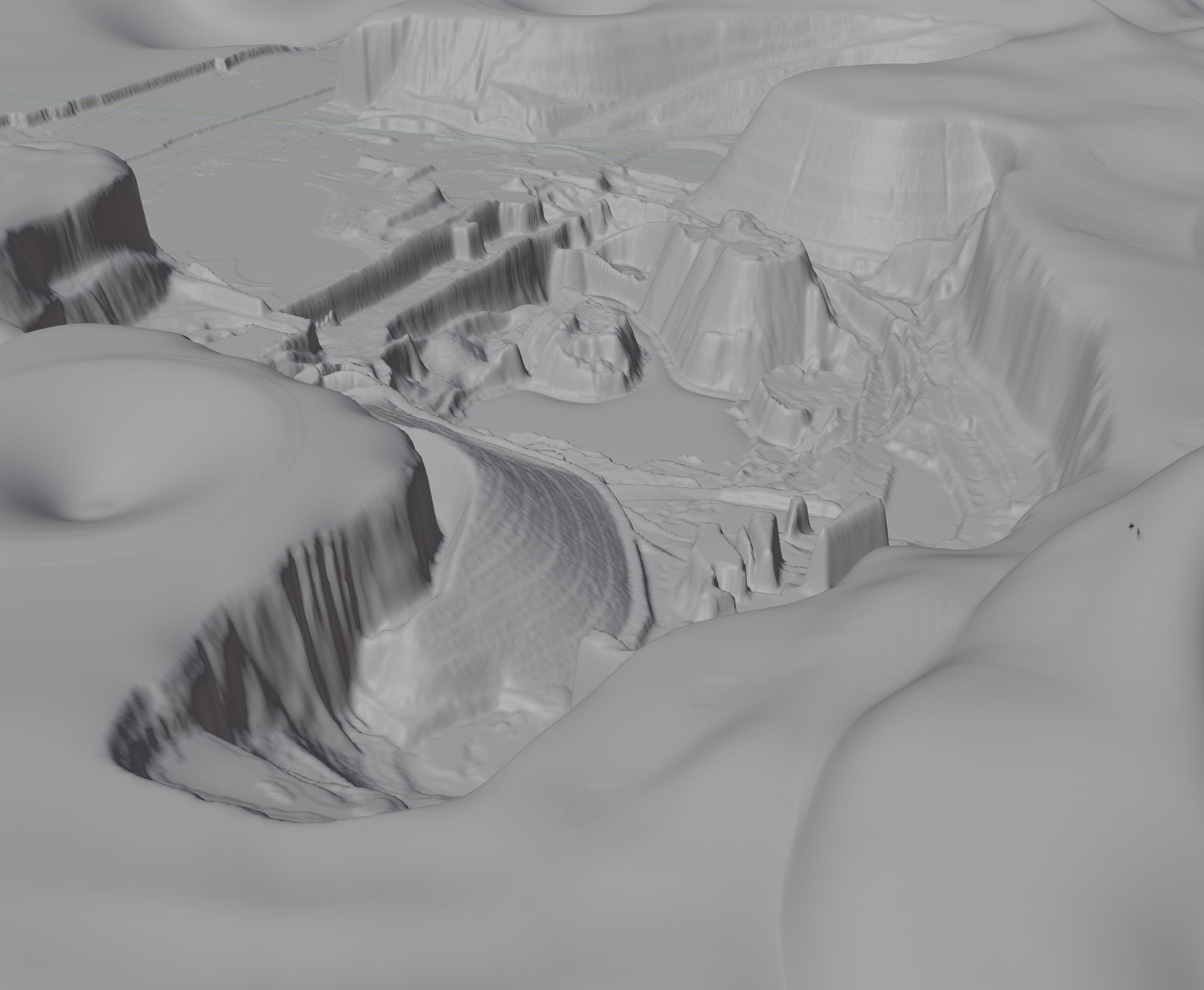 Moon open pit mining quarry 3D model_7