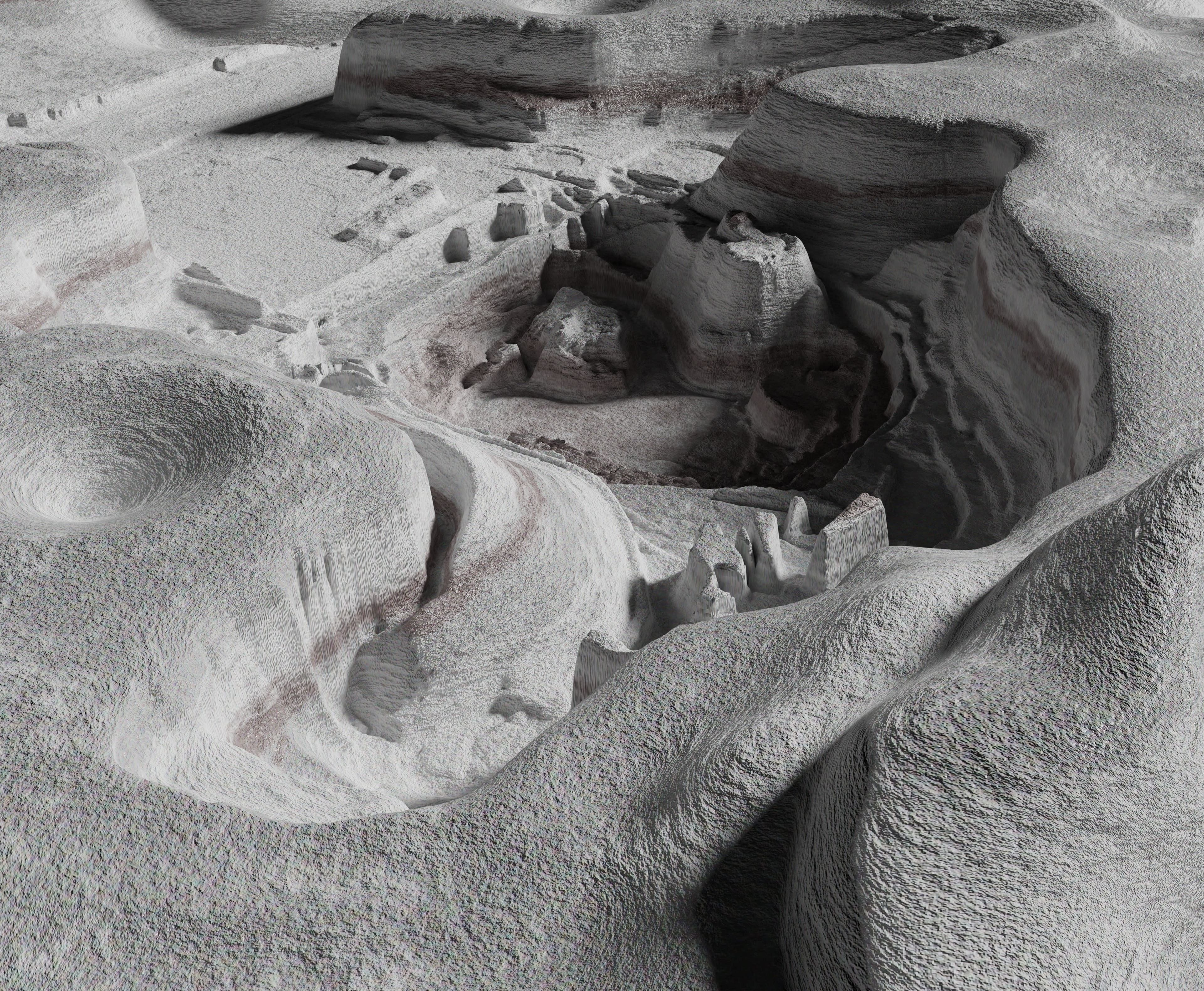 Moon open pit mining quarry 3D model_5