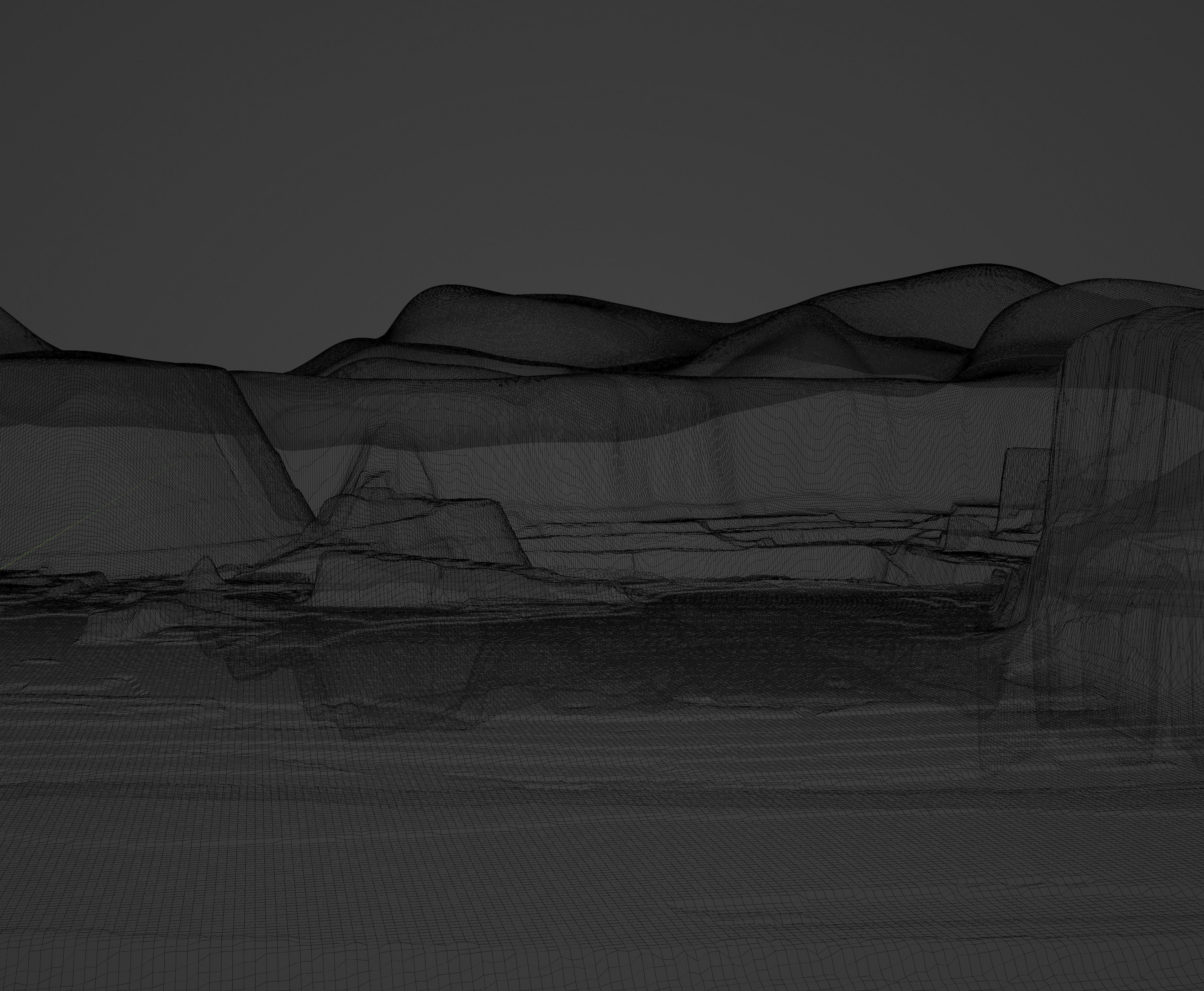 Moon open pit mining quarry 3D model_49