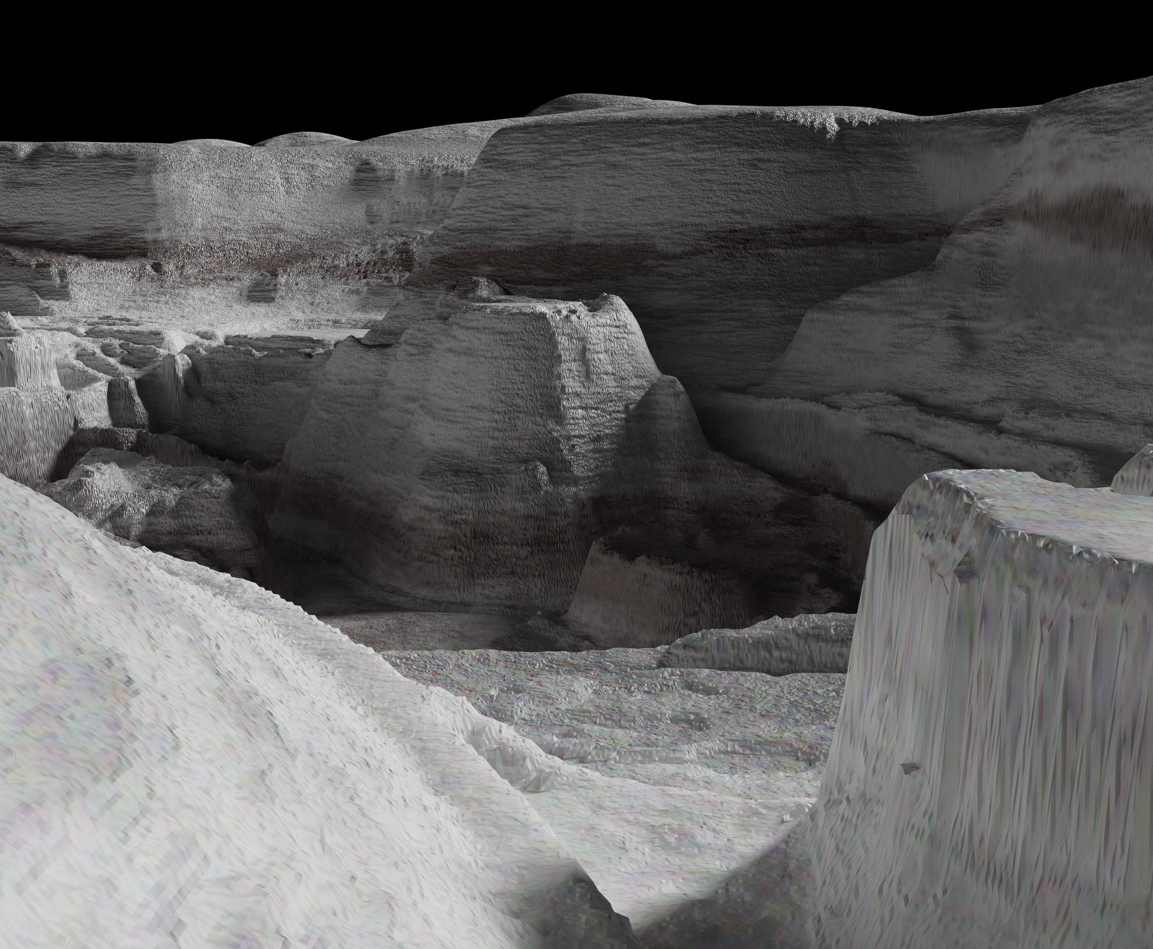 Moon open pit mining quarry 3D model_4