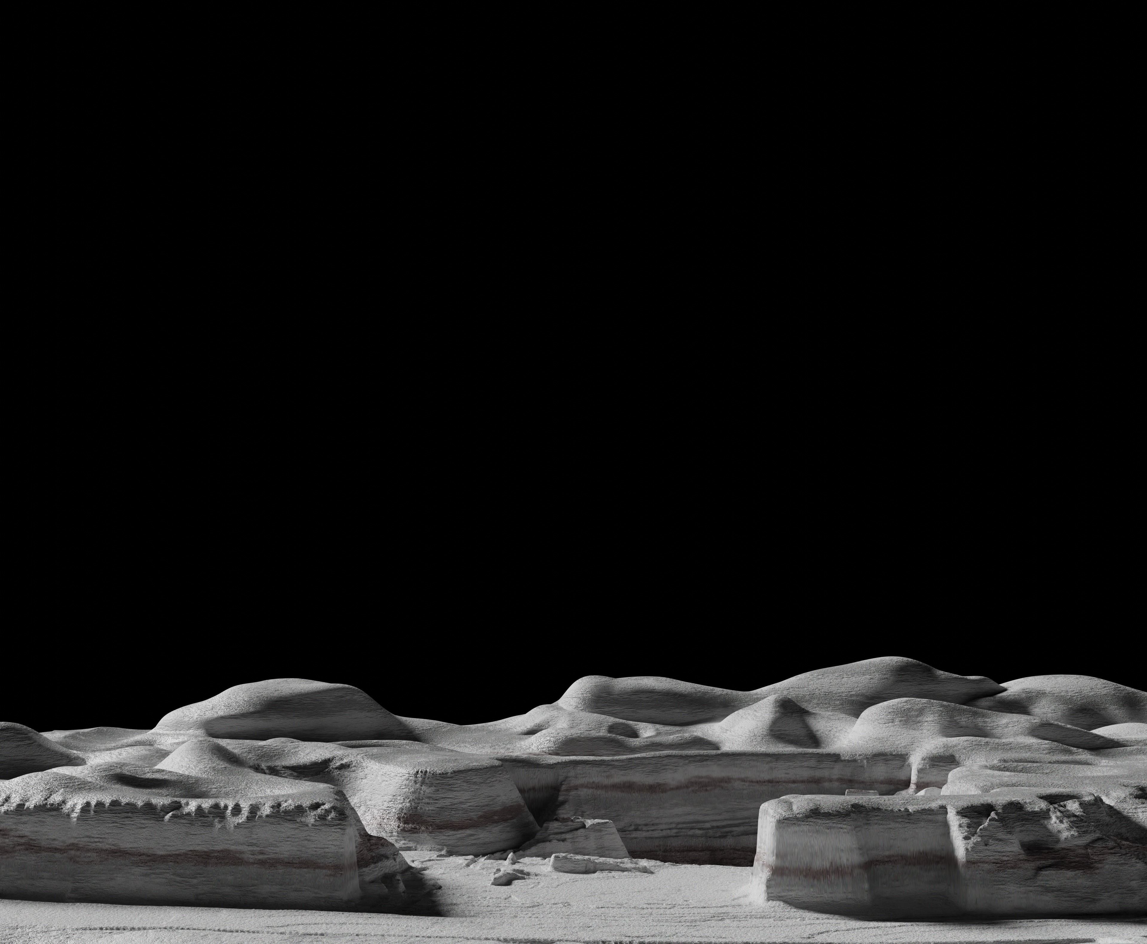 Moon open pit mining quarry 3D model_41