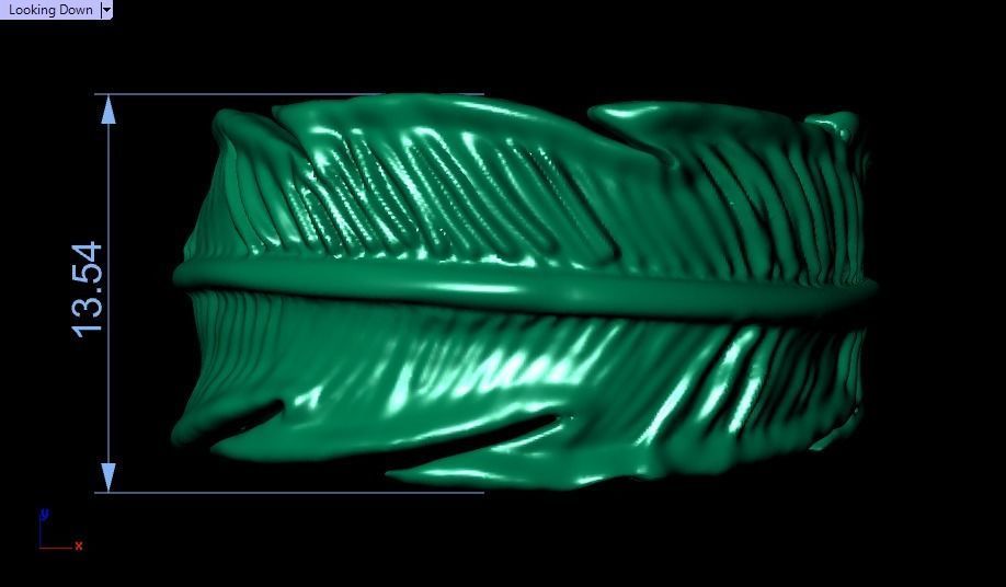 feather ring 3D print model_9