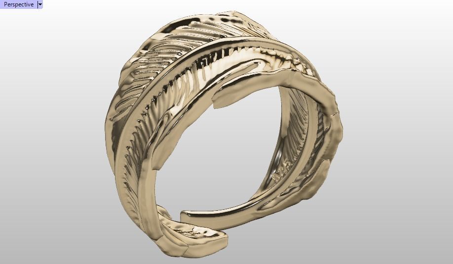 feather ring 3D print model_16