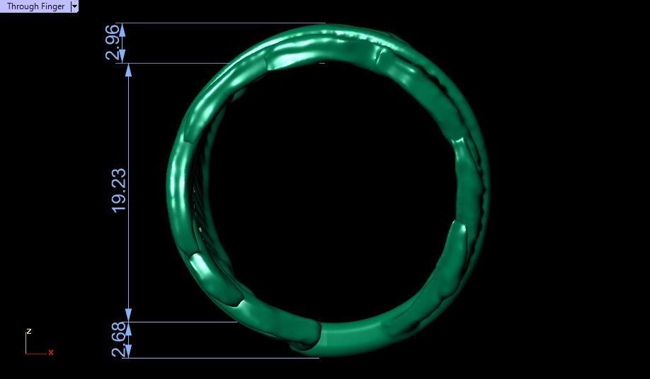 feather ring 3D print model_10