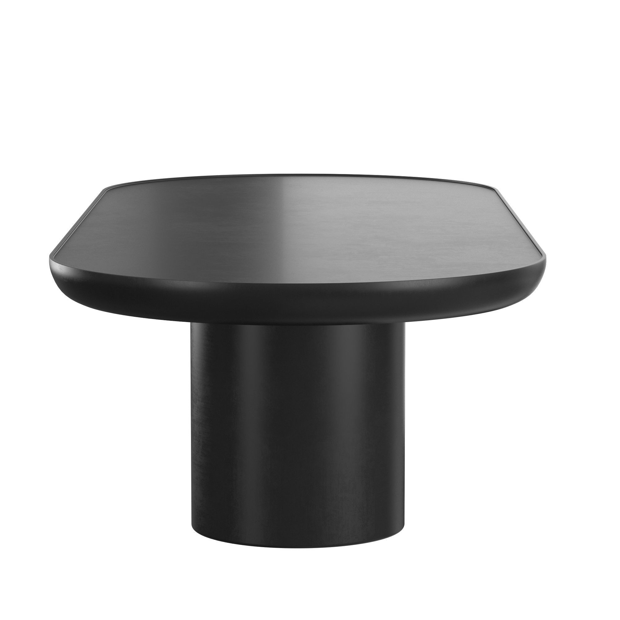 Table Black Oval 3D model_7