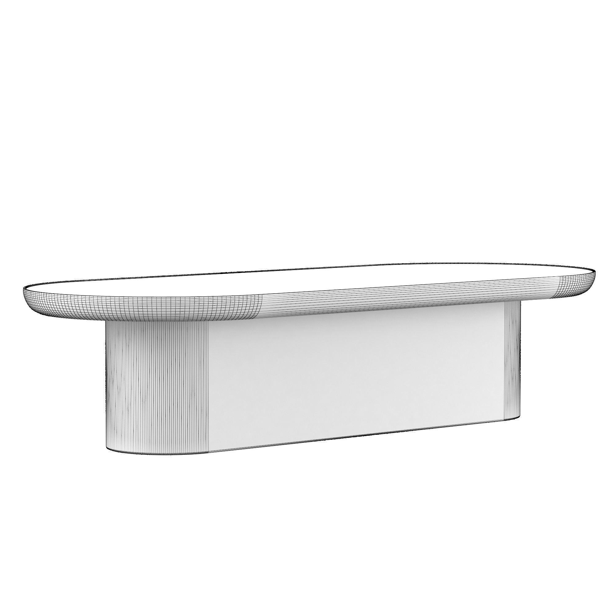 Table Black Oval 3D model_8