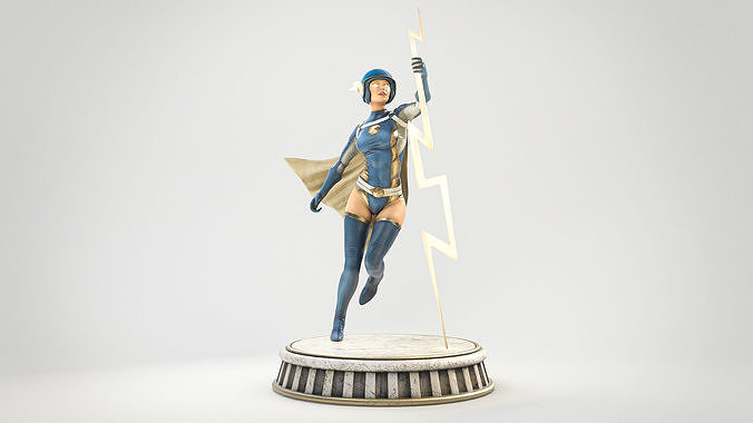 Thunder Woman low poly  Low-poly 3D model