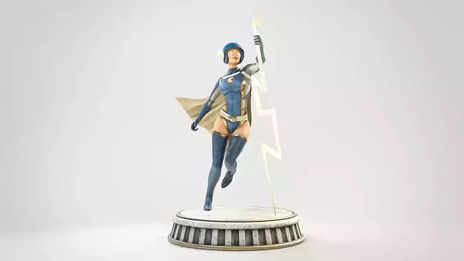 Thunder Woman low poly Low-poly 3D model