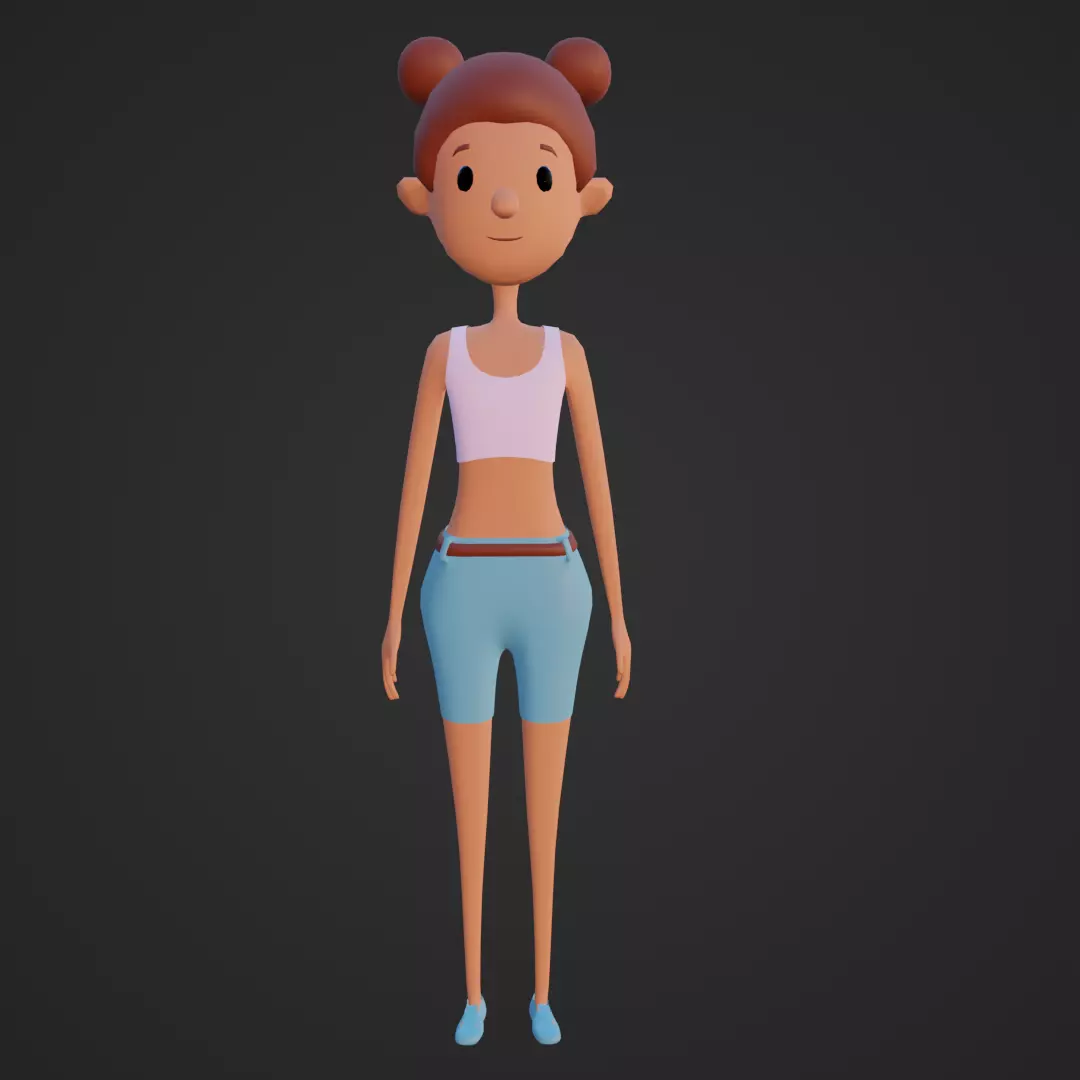 Character - Girl Low-poly 3D model