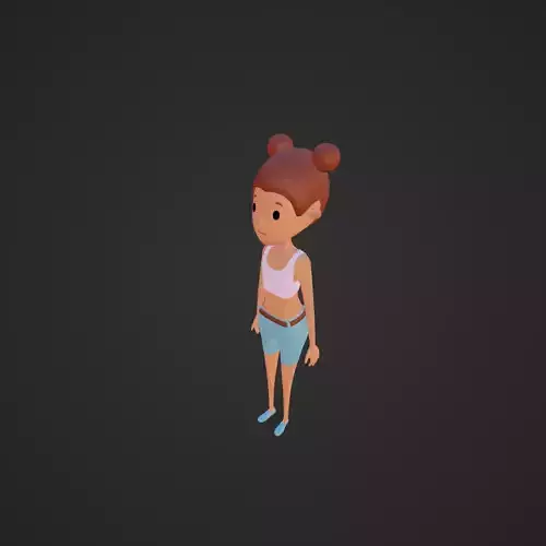 Character - Girl Low-poly 3D model