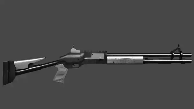 XM1014 lowpoly shotgun Low-poly 3D model