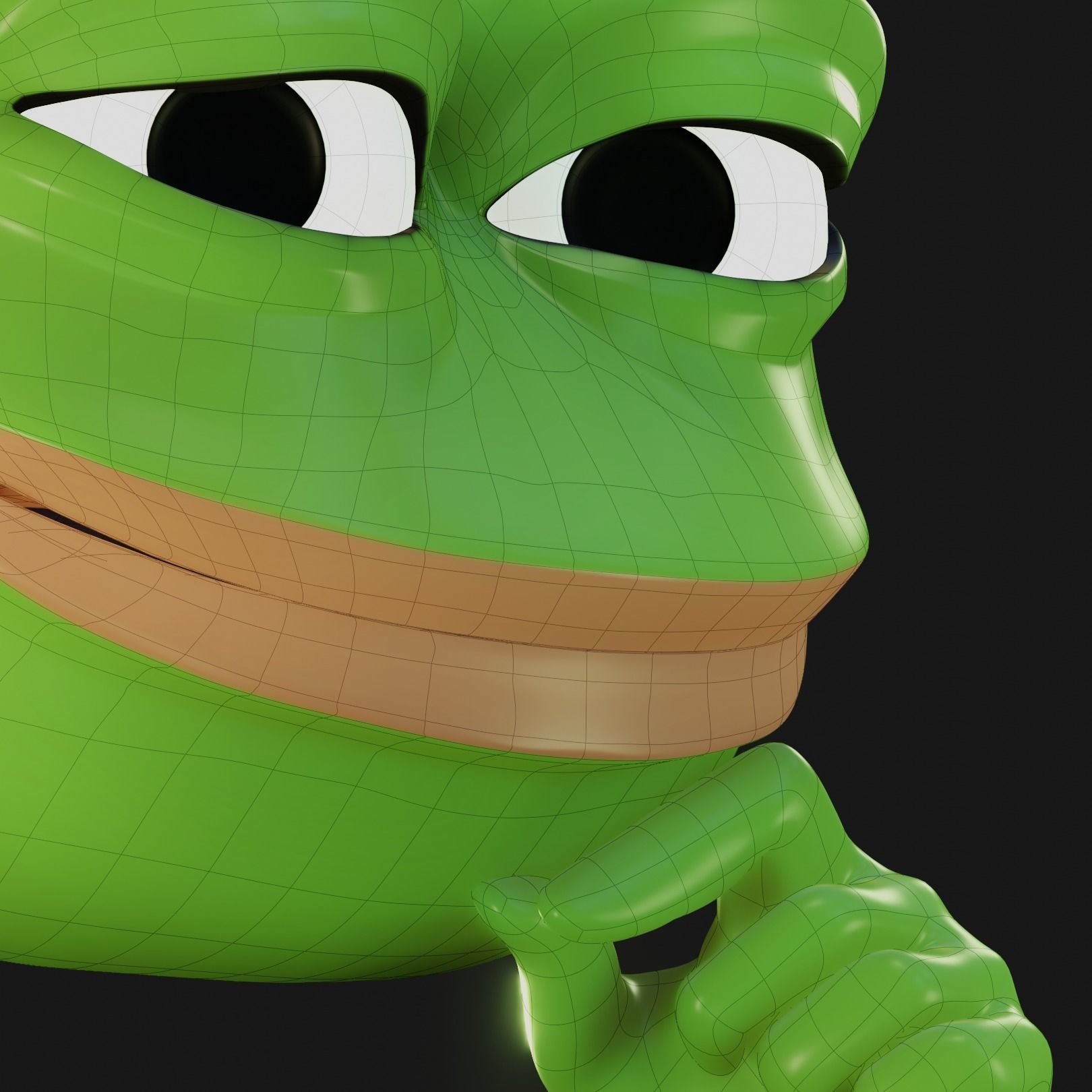 Smug Pepe Low-poly 3D model_8