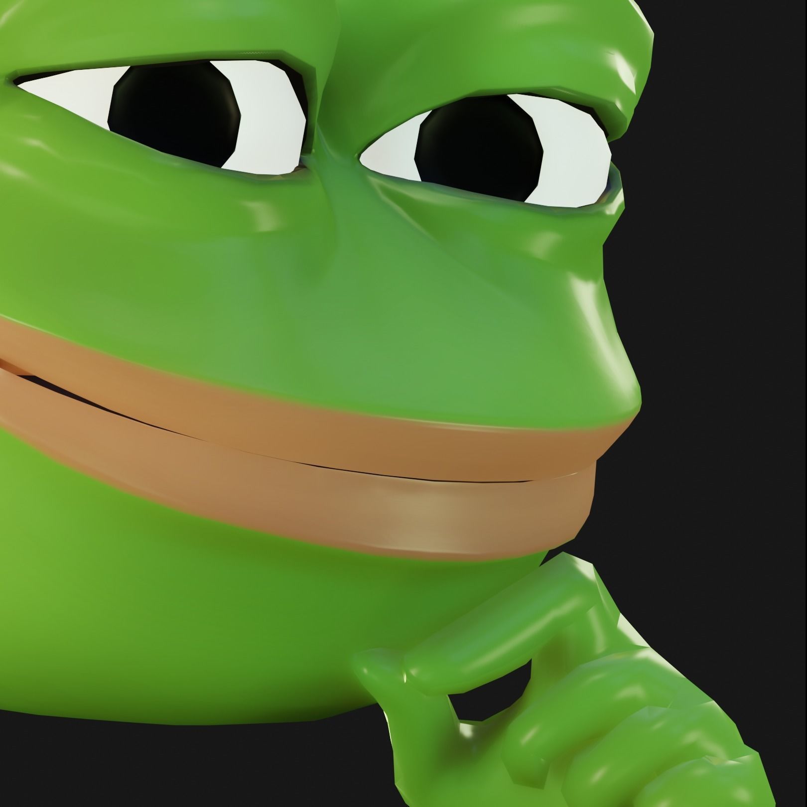 Smug Pepe Low-poly 3D model_25