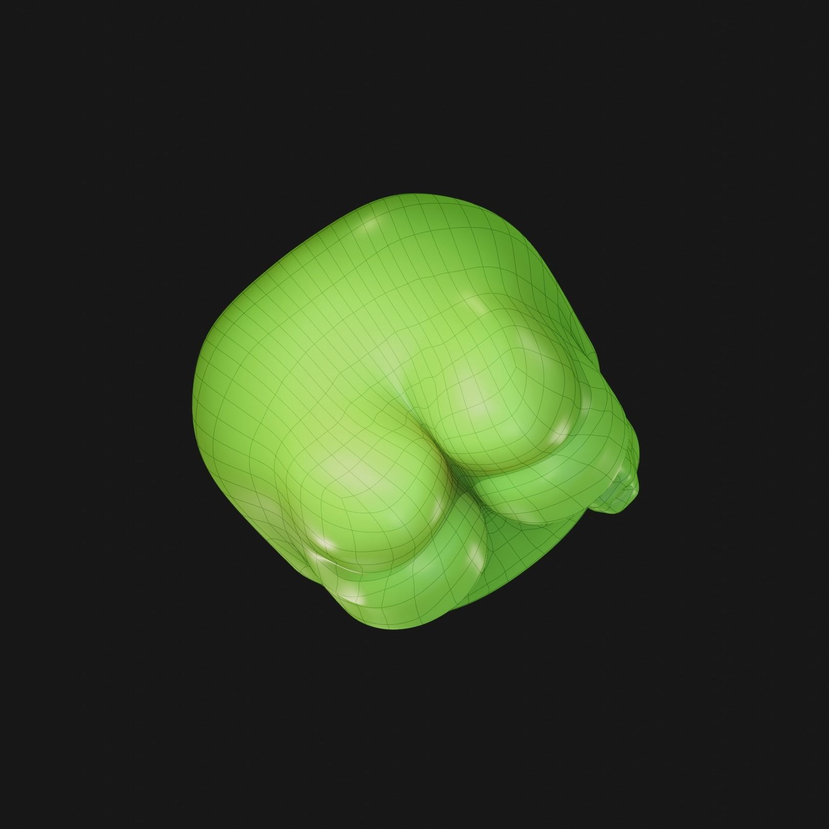 Smug Pepe Low-poly 3D model_10