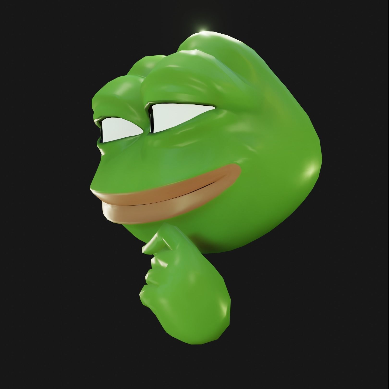 Smug Pepe Low-poly 3D model_22