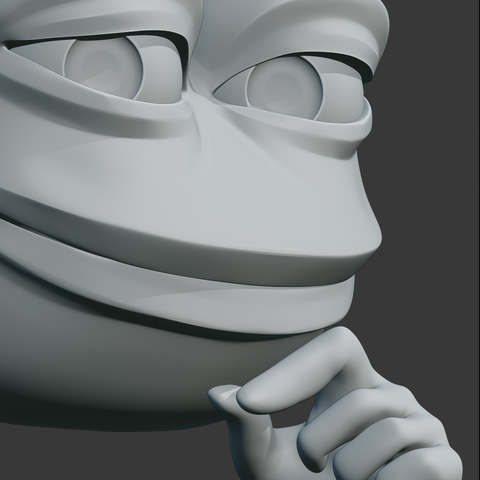 Smug Pepe Low-poly 3D model_17