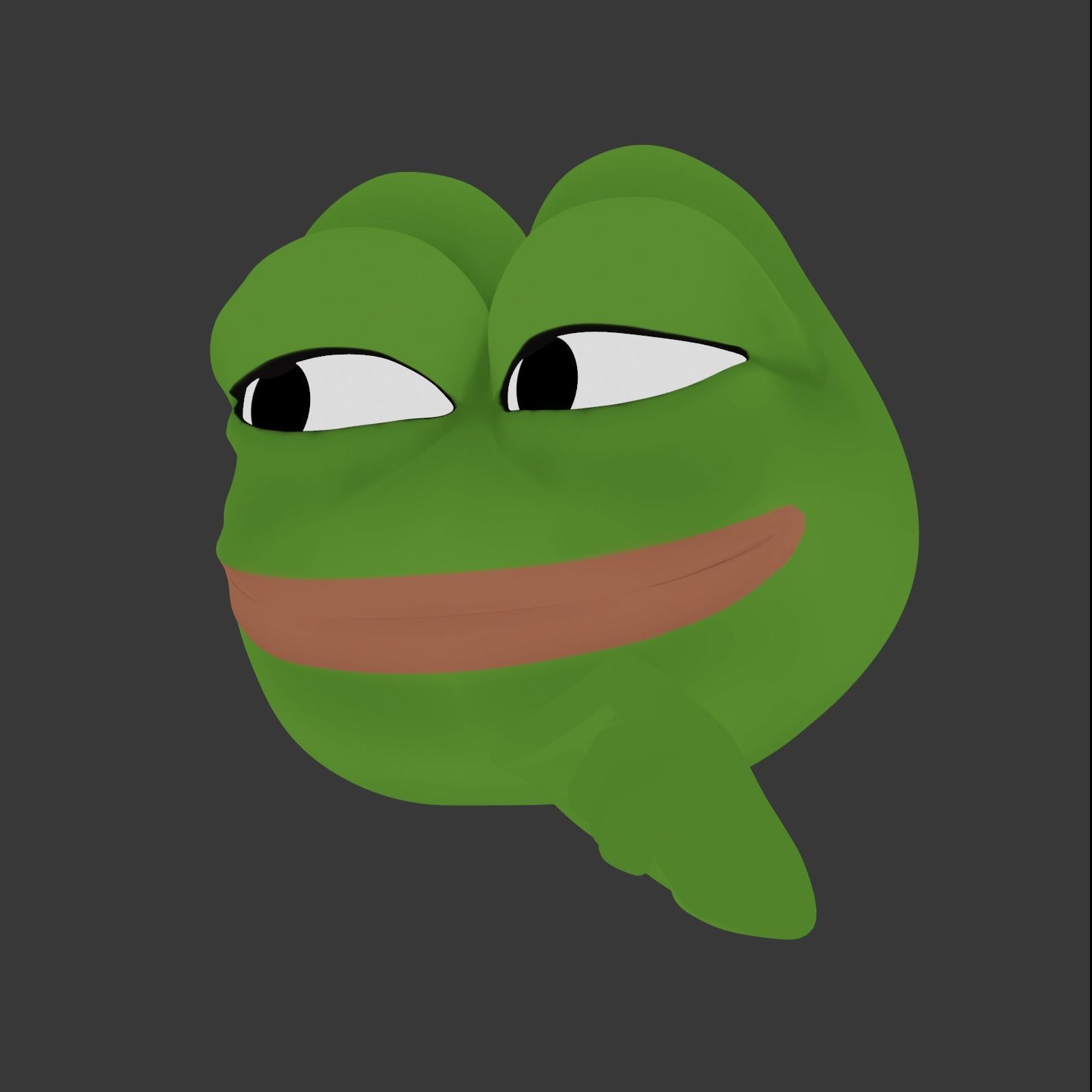 Smug Pepe Low-poly 3D model_15
