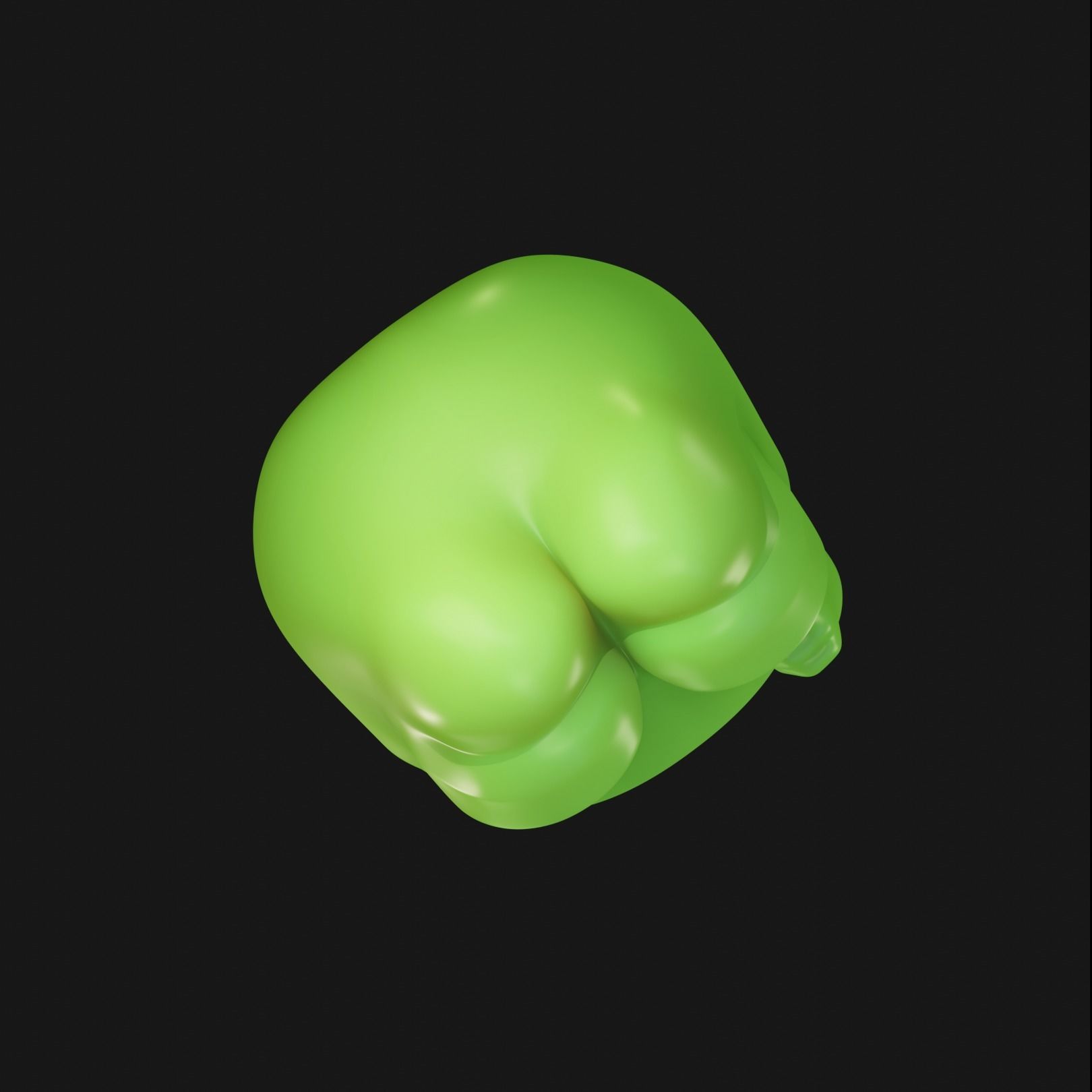 Smug Pepe Low-poly 3D model_6