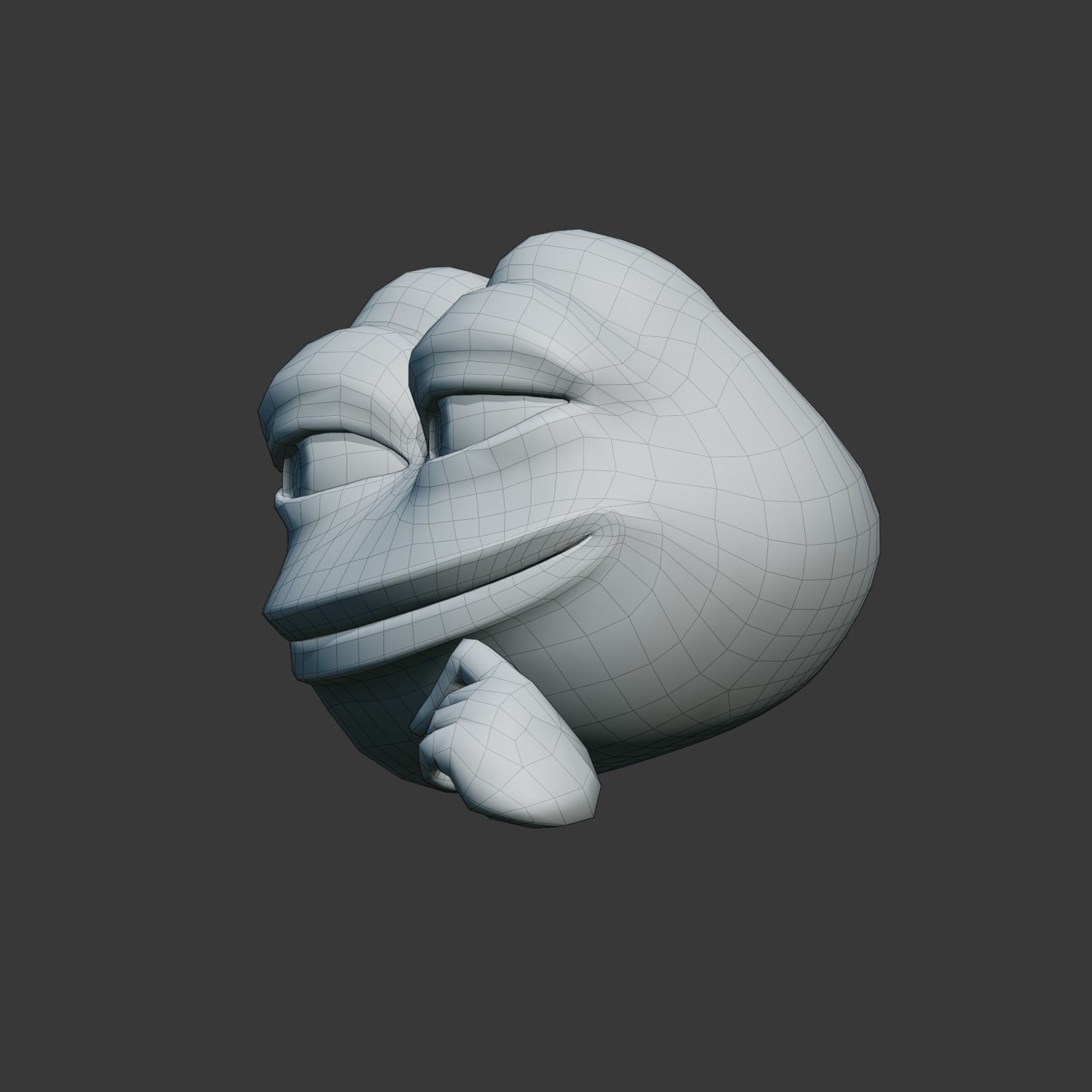 Smug Pepe Low-poly 3D model_29