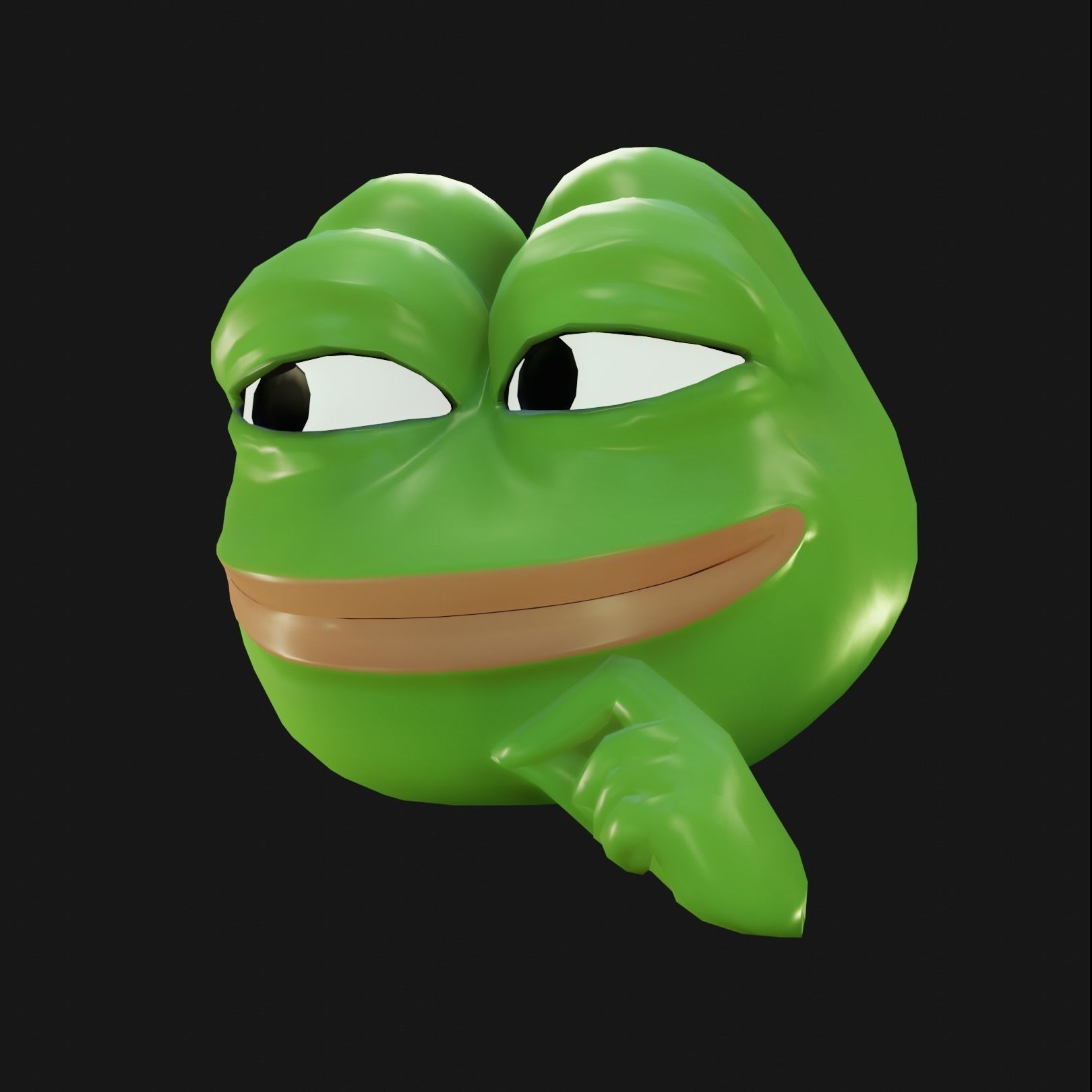 Smug Pepe Low-poly 3D model_23