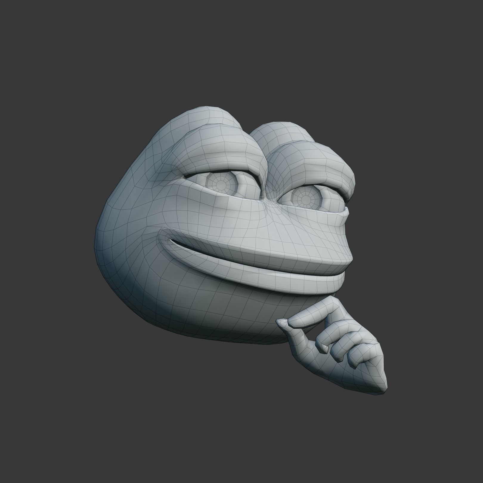 Smug Pepe Low-poly 3D model_27