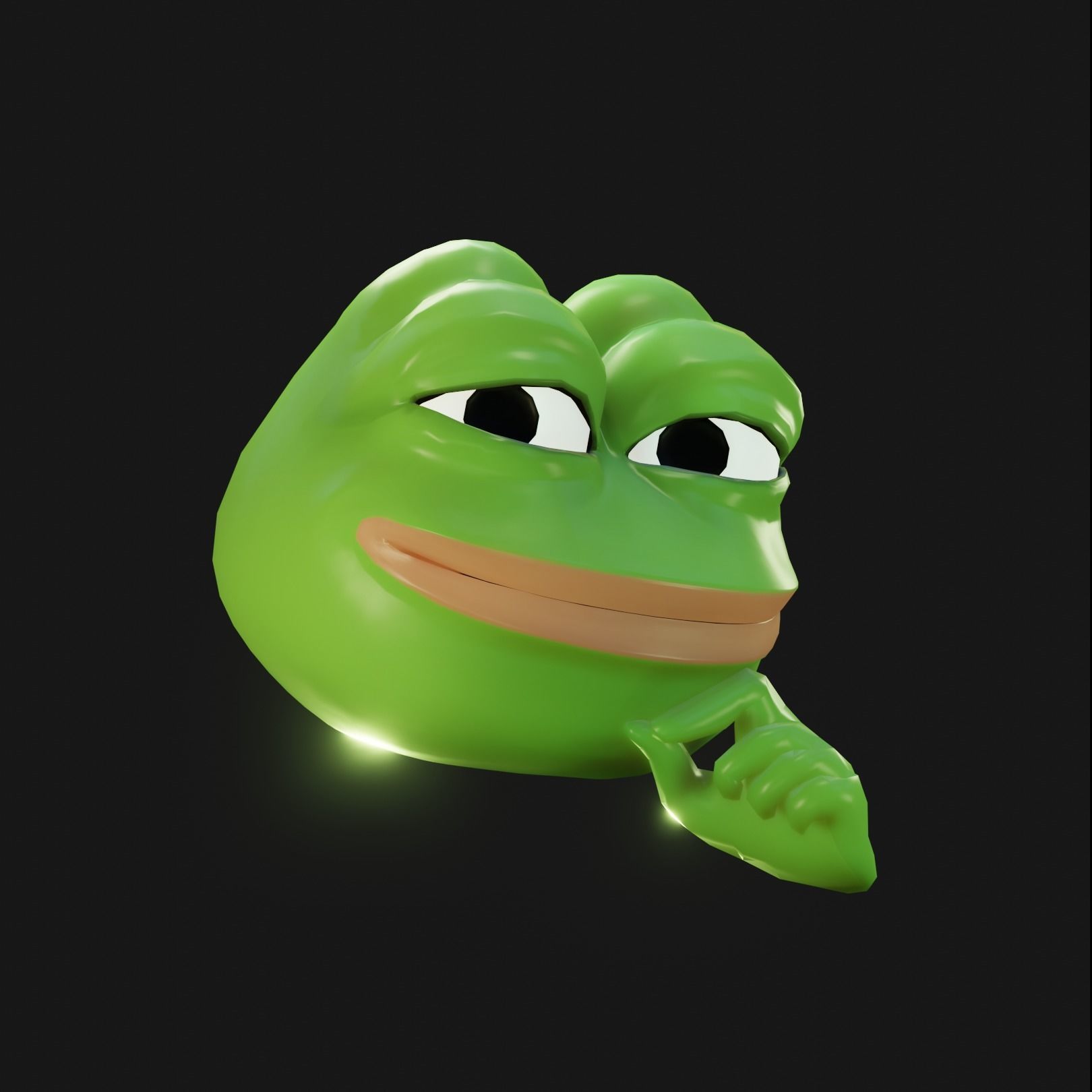 Smug Pepe Low-poly 3D model_21