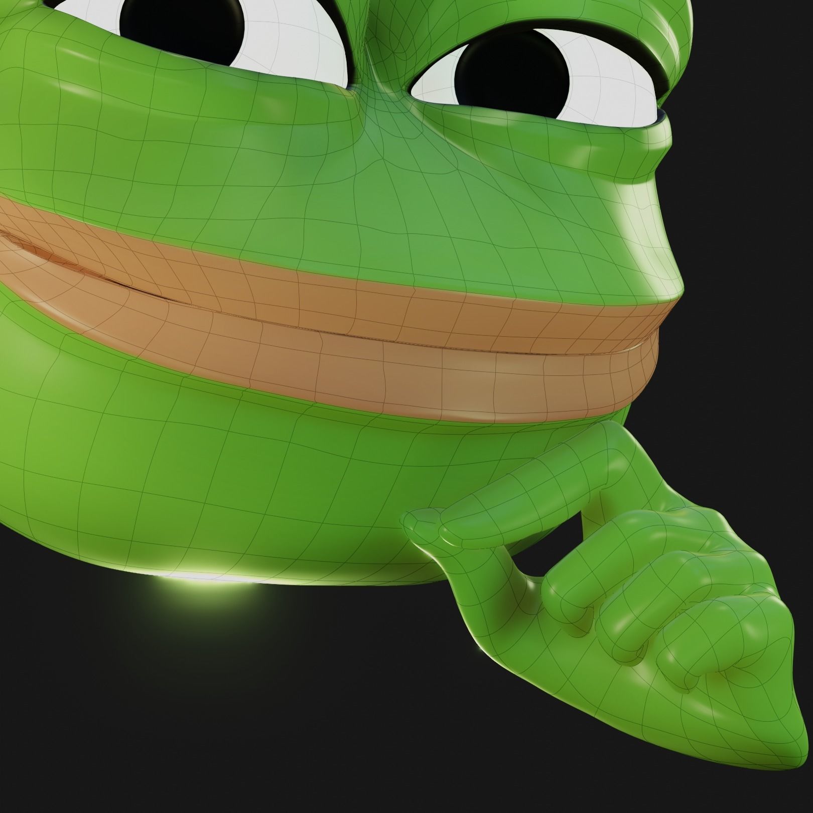 Smug Pepe Low-poly 3D model_9