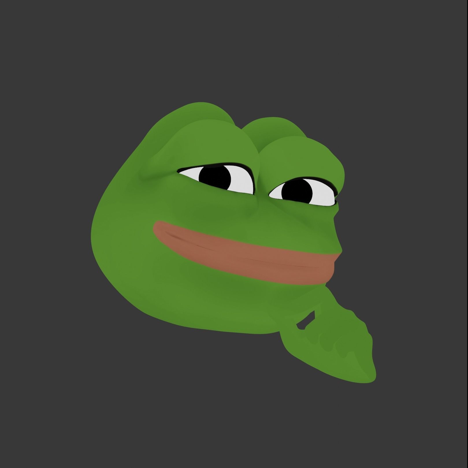 Smug Pepe Low-poly 3D model_13