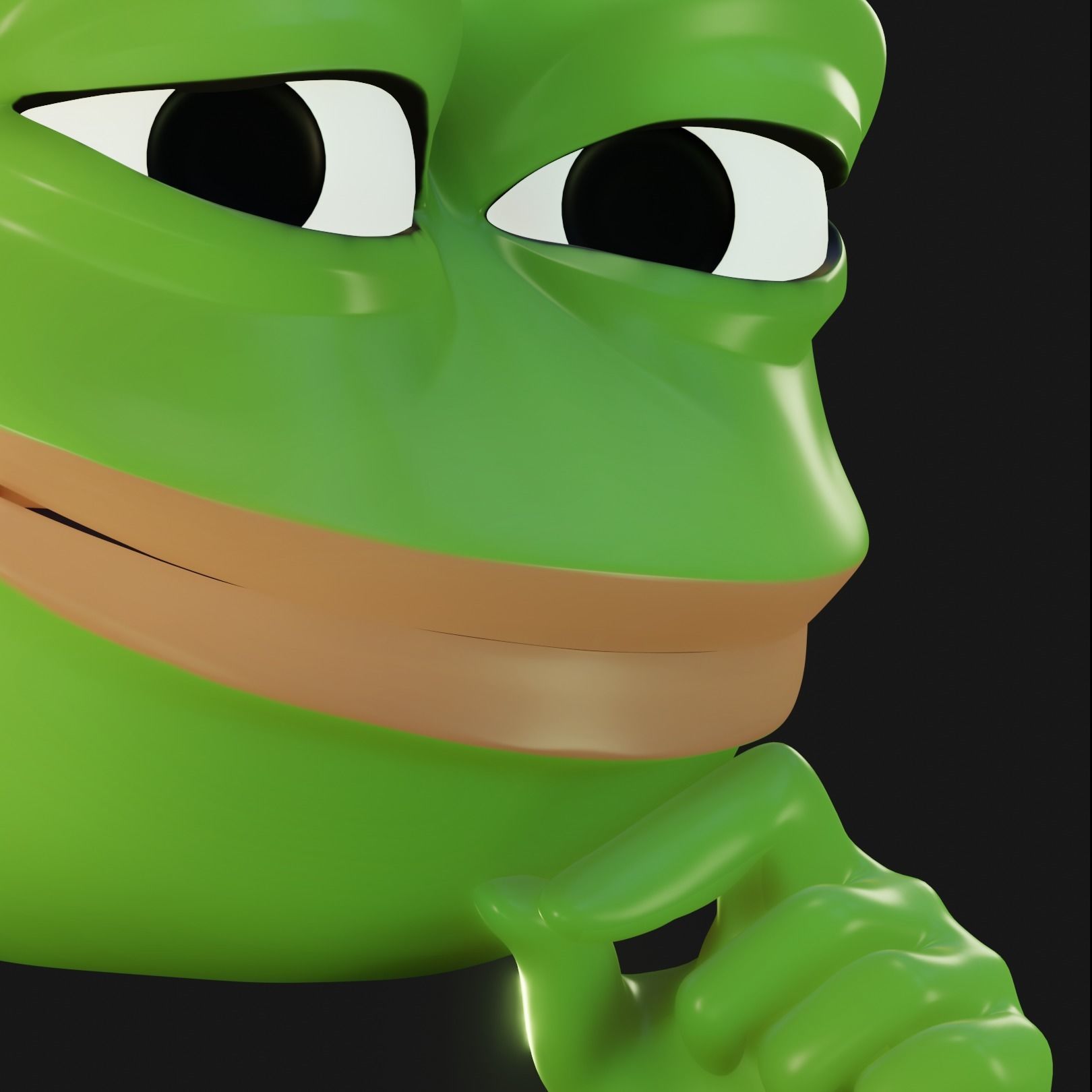 Smug Pepe Low-poly 3D model_5