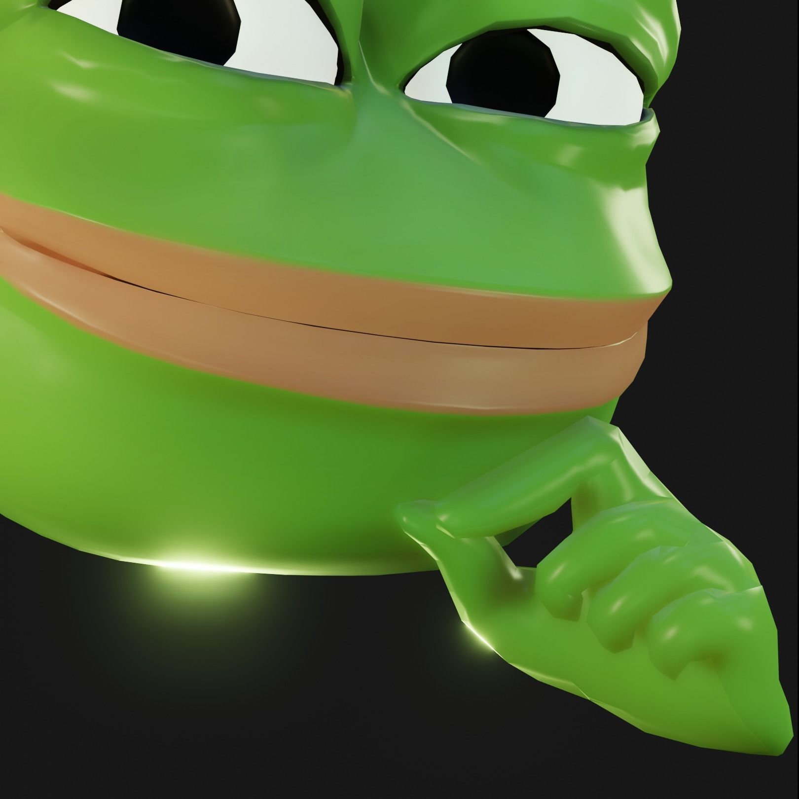 Smug Pepe Low-poly 3D model_24