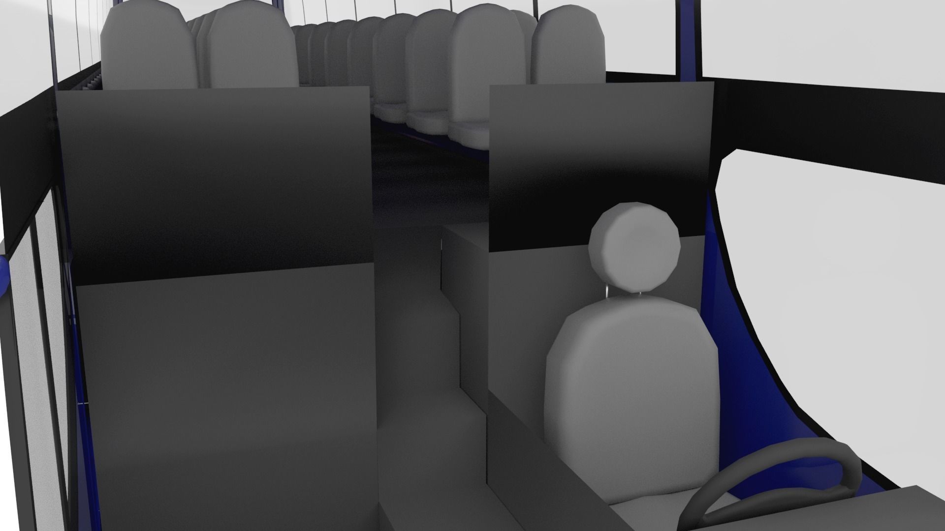 TRAVEL BUS BLUE Low-poly 3D model_15